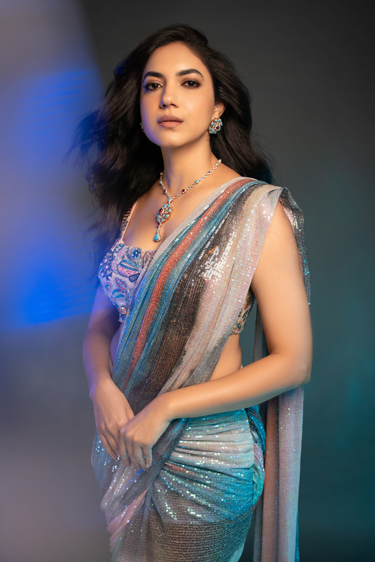 Ritu Varma In Ephesus - Breeze Aurora Sequin Tulle Pre Draped Saree Set