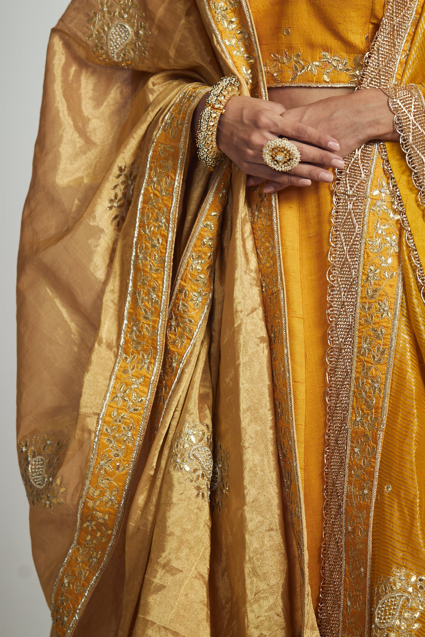 Ruhina- Pure tissue Gota patti embroidered odhni