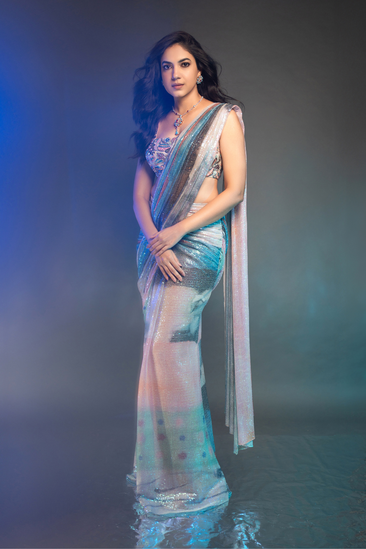 Ritu Varma In Ephesus - Breeze Aurora Sequin Tulle Pre Draped Saree Set