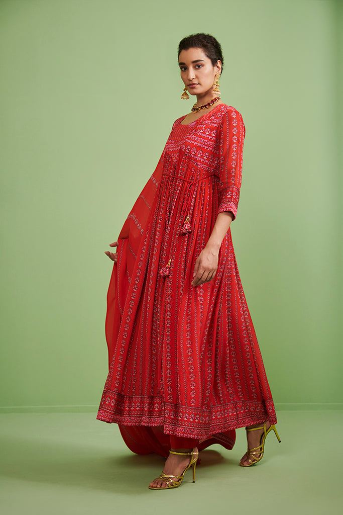 Red Angrakha Set