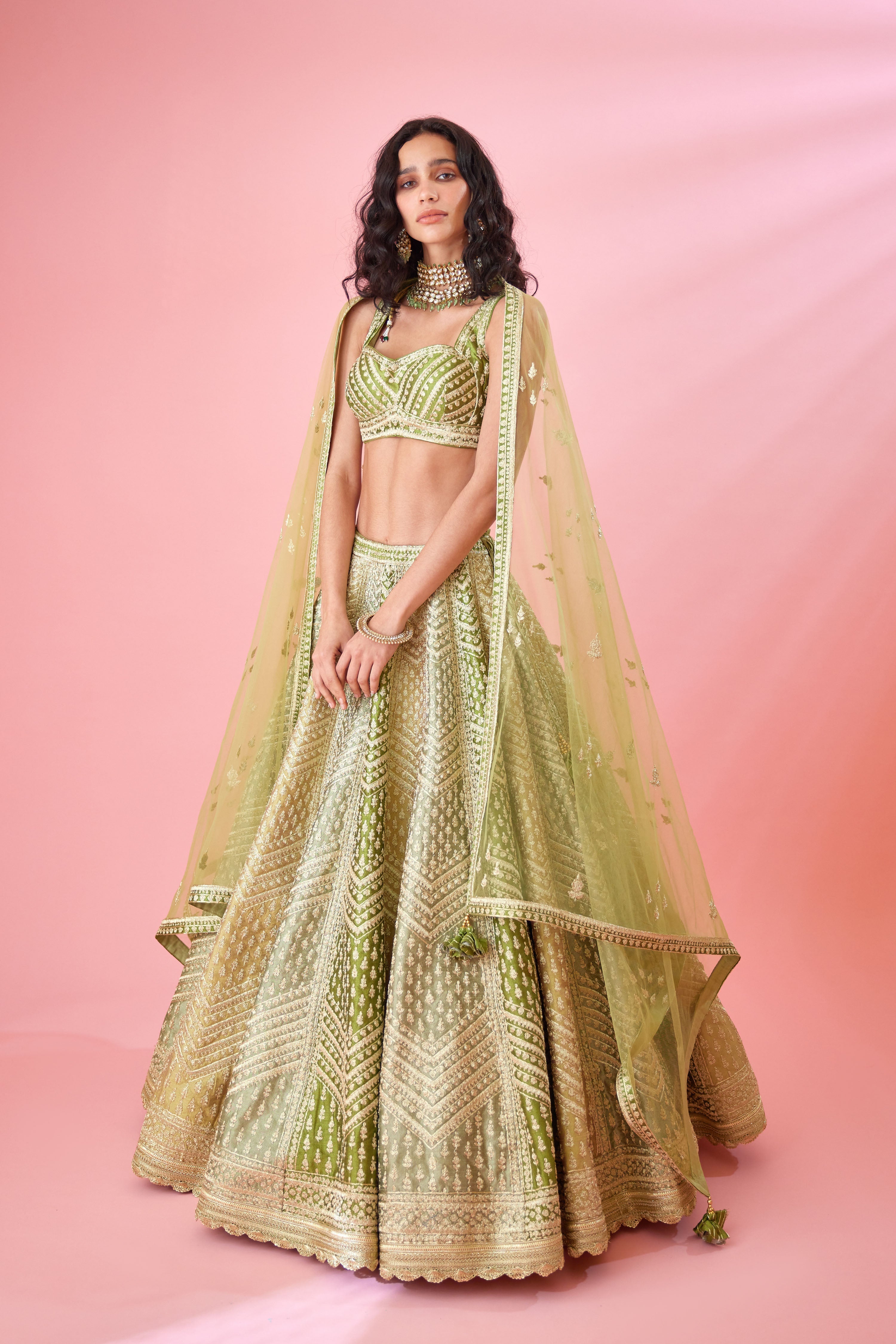 Olive Green Lehenga Set