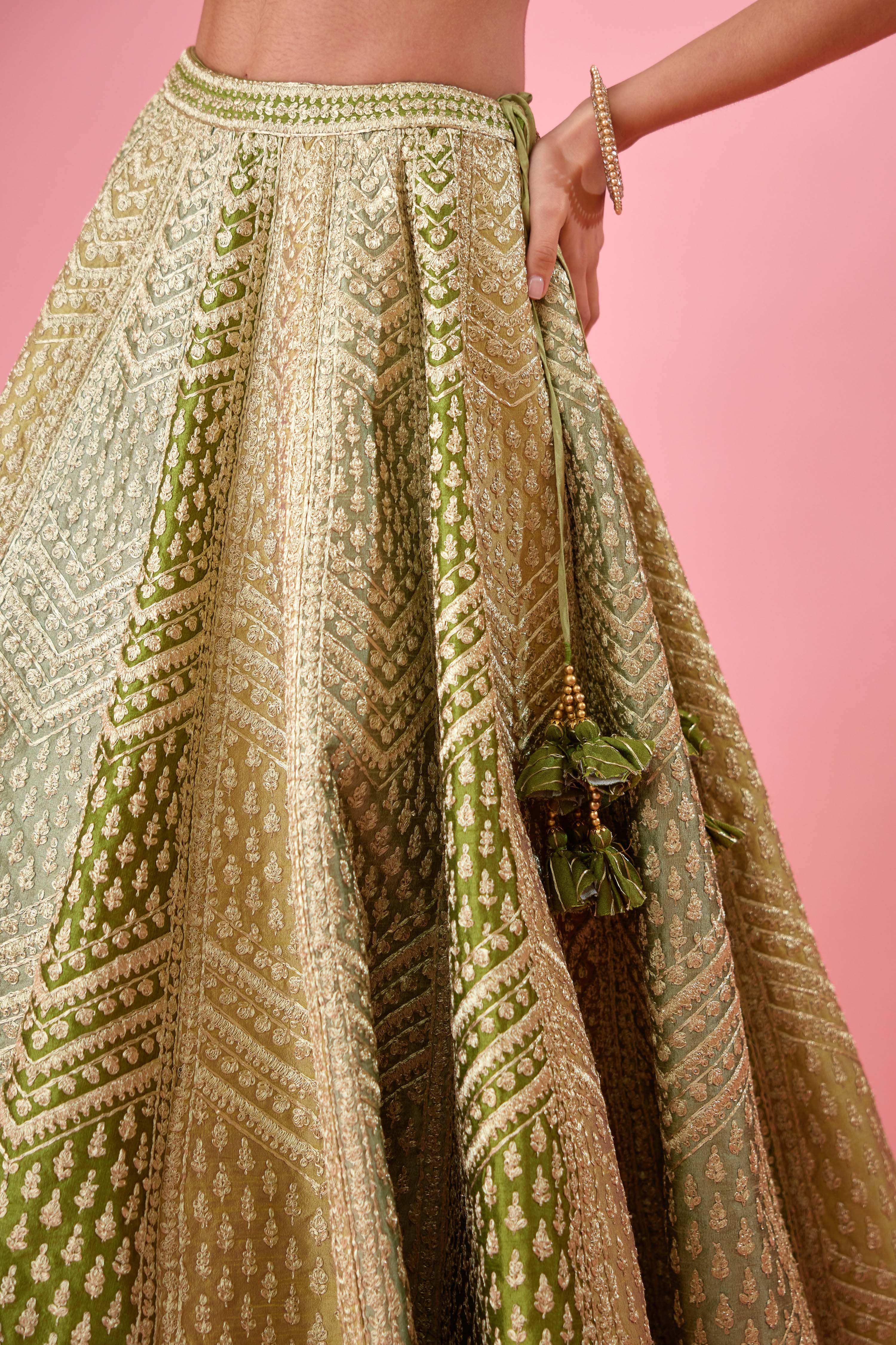 Olive Green Lehenga Set