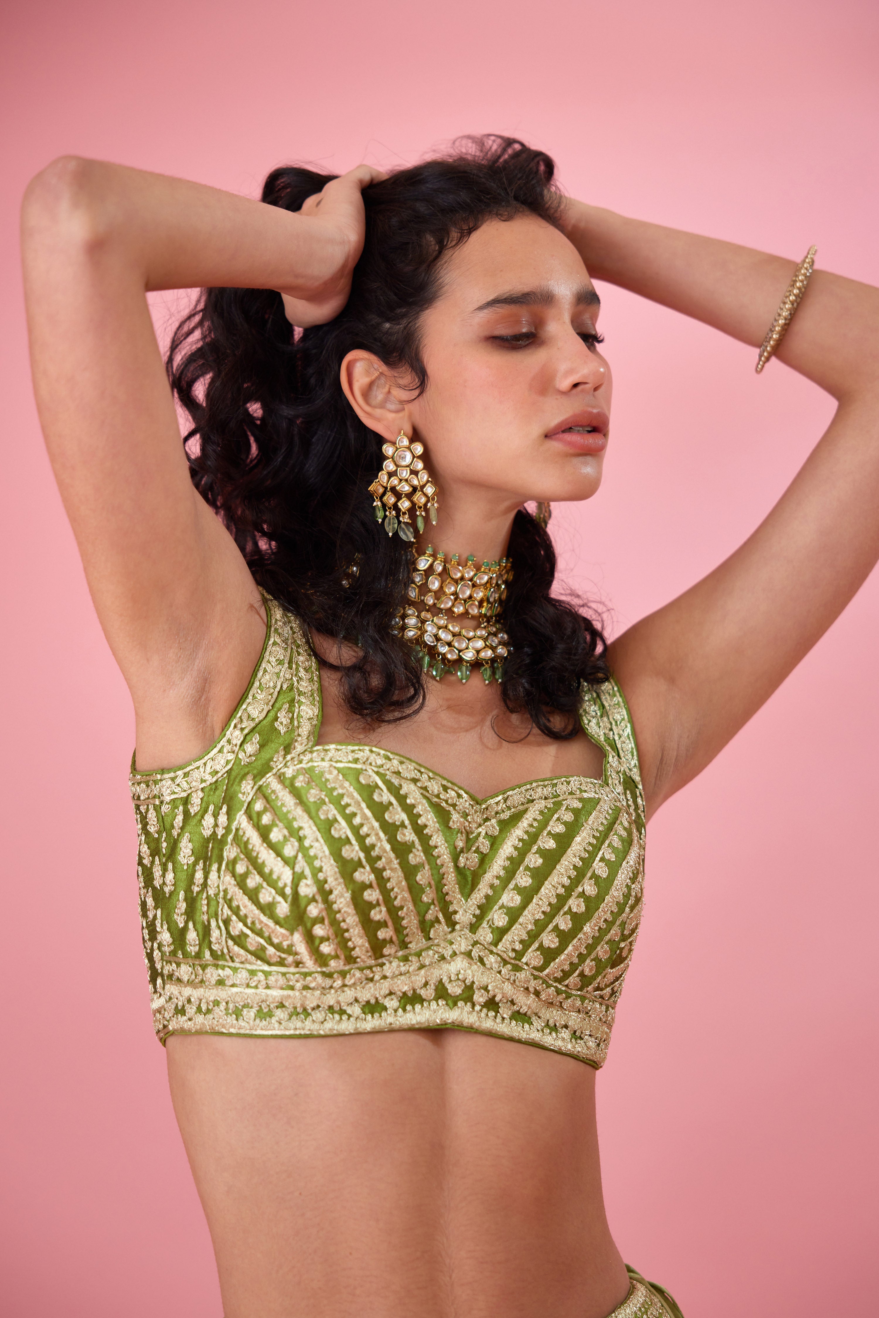 Olive Green Lehenga Set