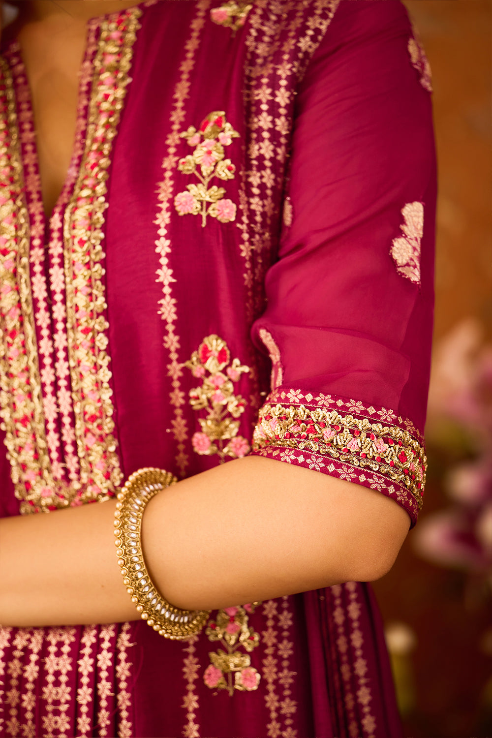 Raspberry Purple Sharara Set