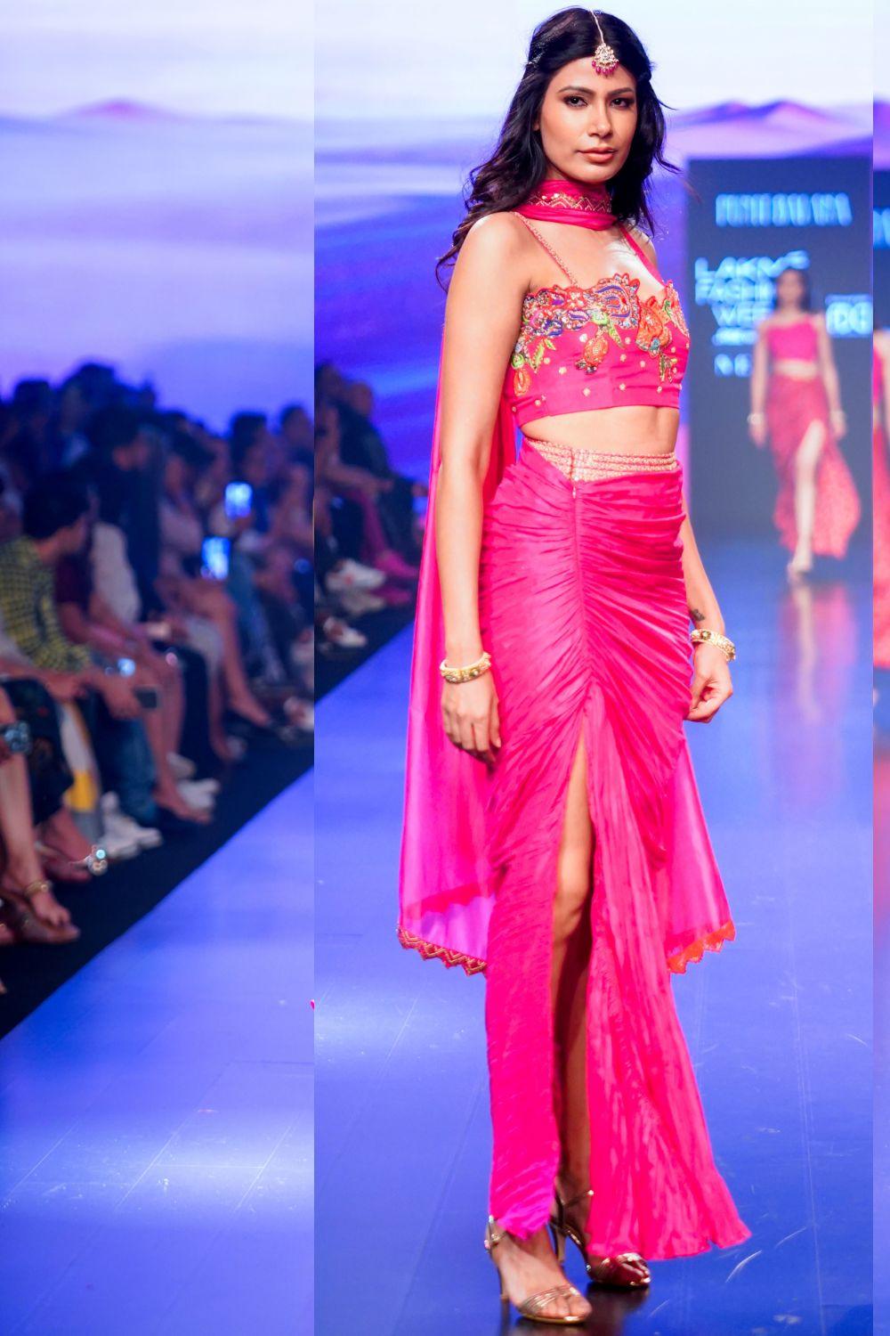 Gulaabi Gulaal Draped Skirt Set