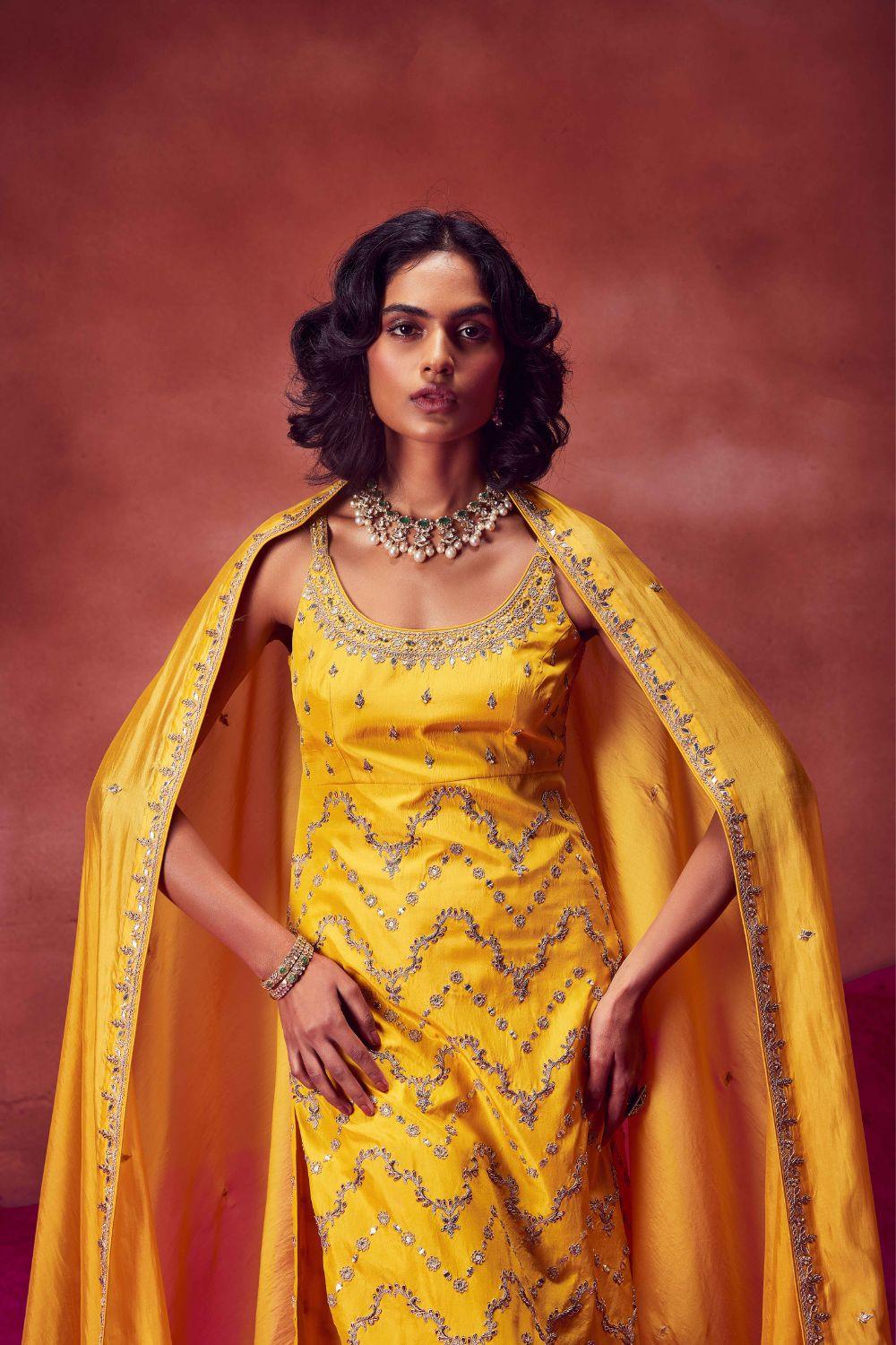 Yellow Strappy Kurti Set