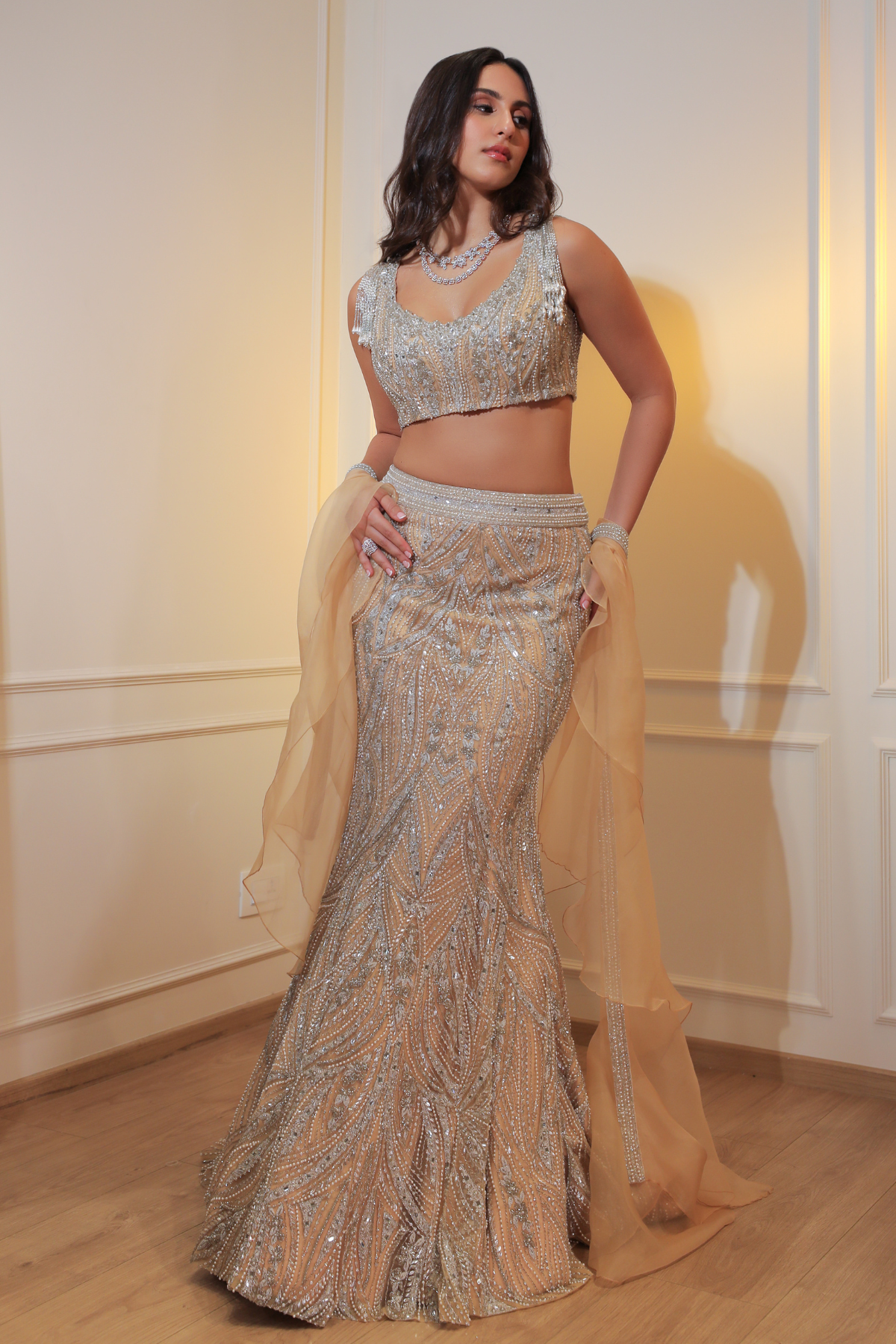 Nude Fishcut Lehenga