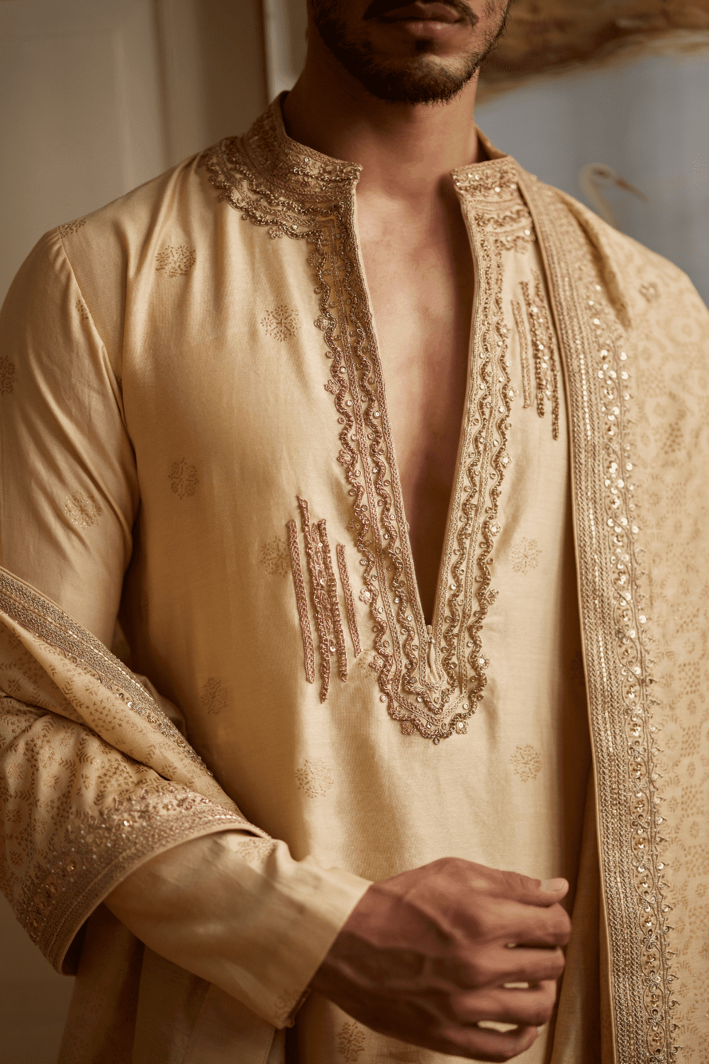 Buttercup Kurta With Dushala & Churidar