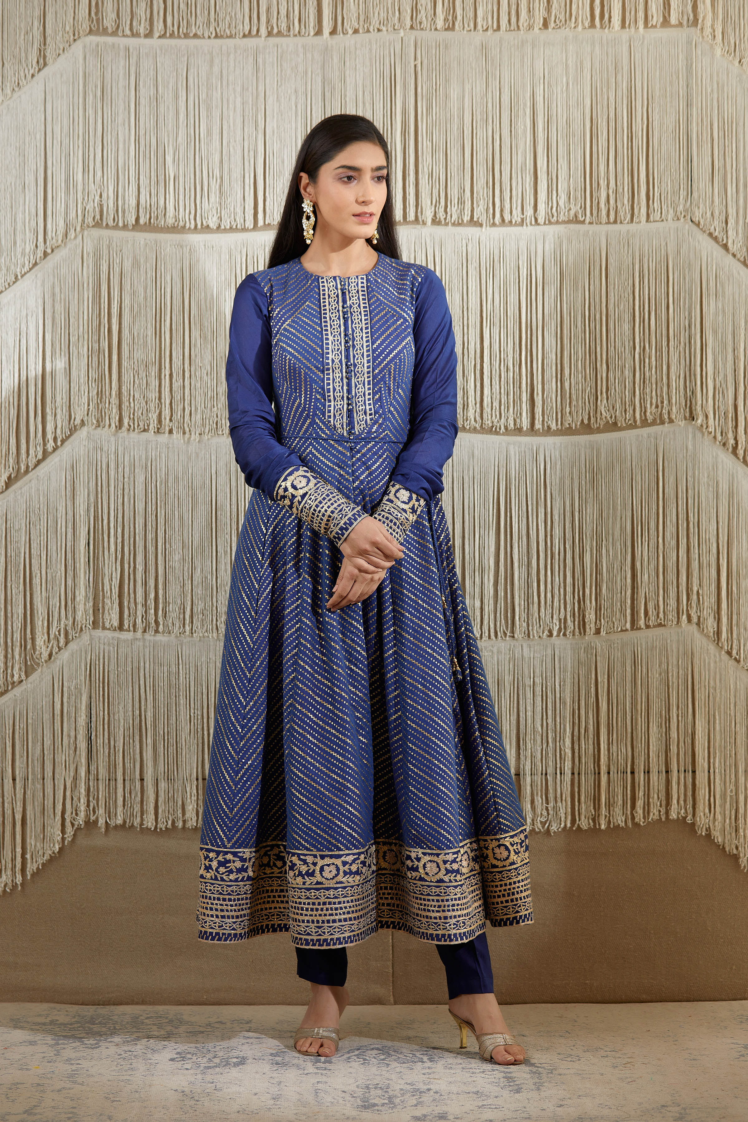 Royal Blue Anarkali set
