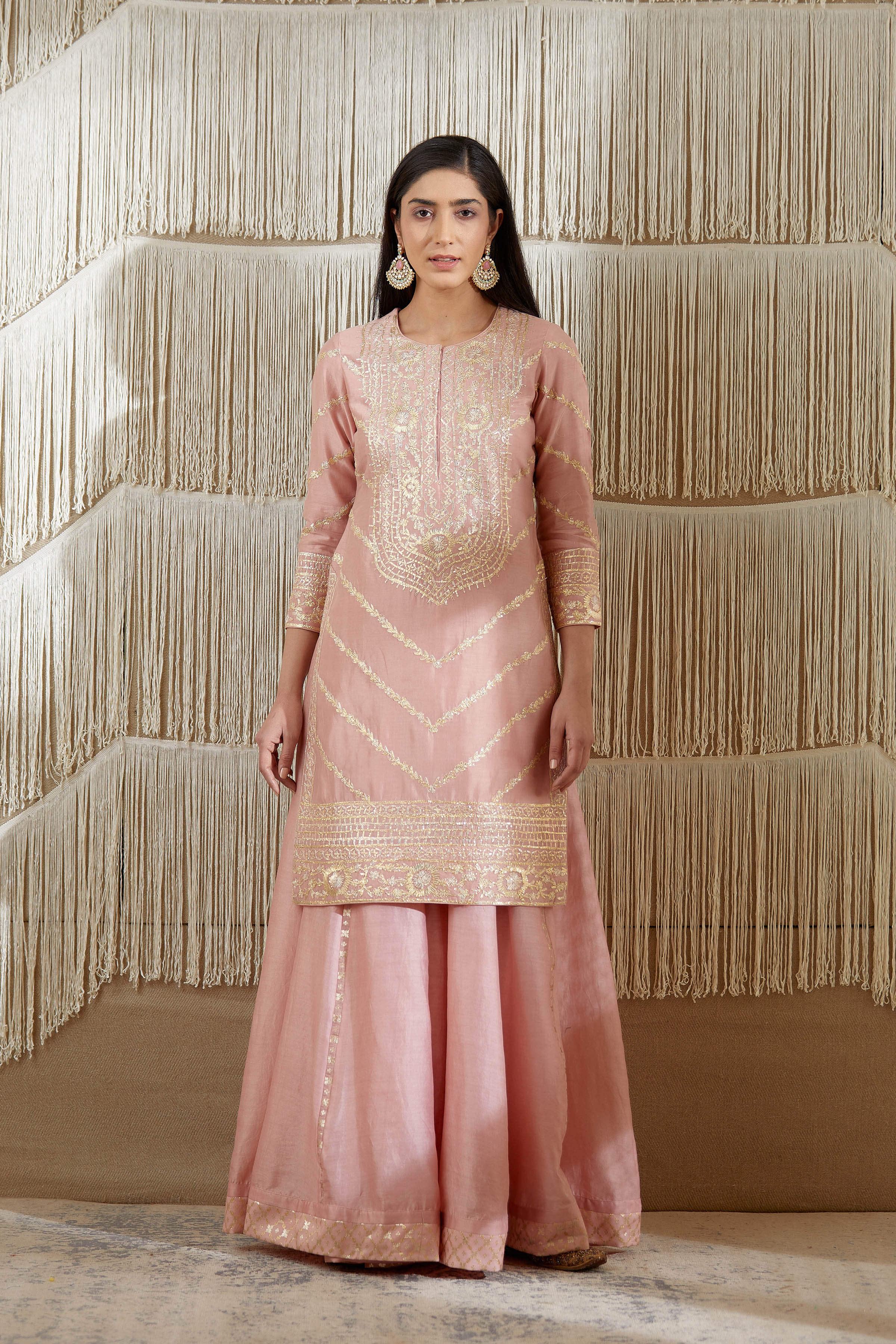 Powder Pink Sharara set