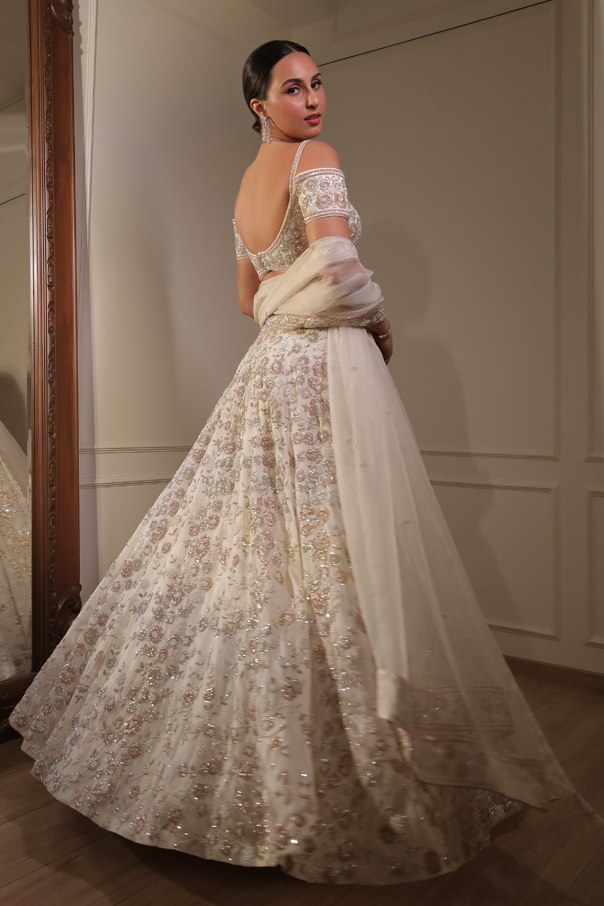 Ivory And Rosegold Lehenga