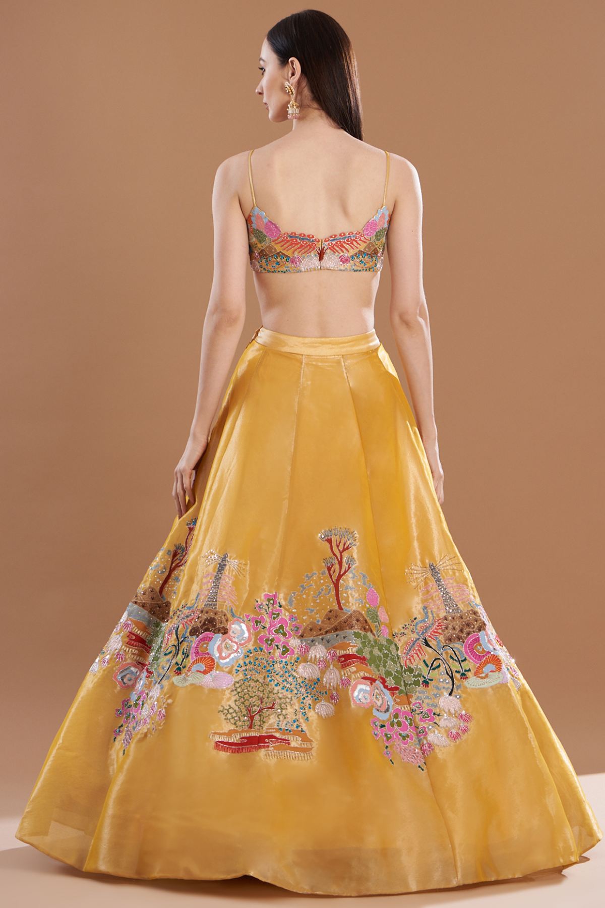 Marigla - Yellow Tissue Lehenga Set