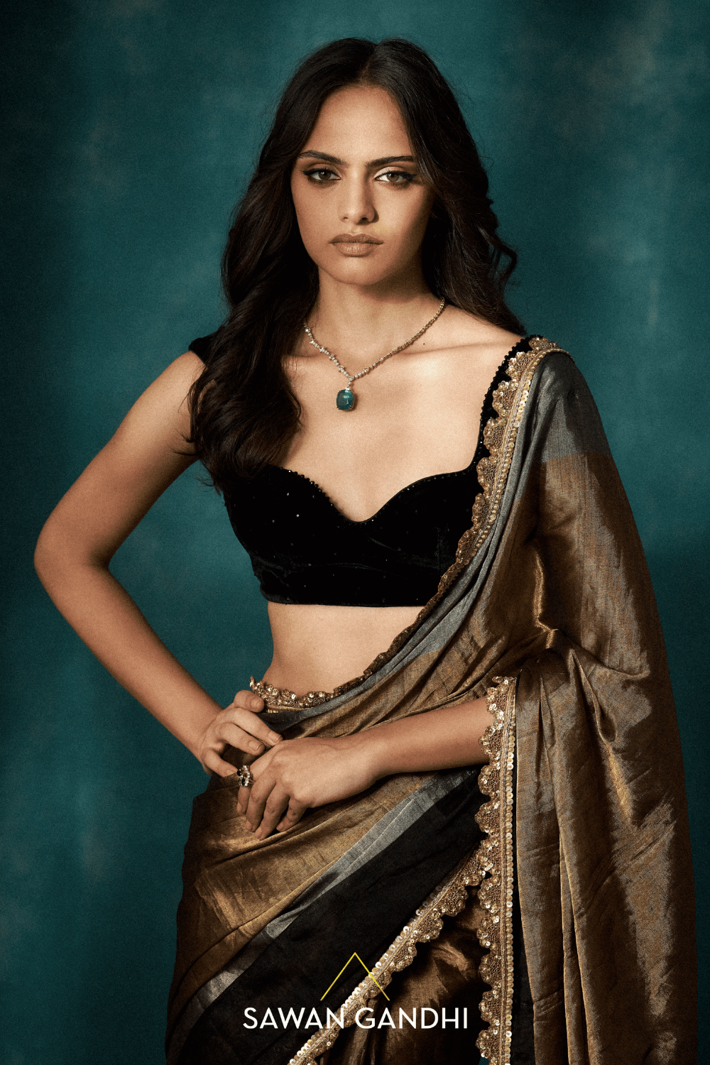 Tricolour tissue saree