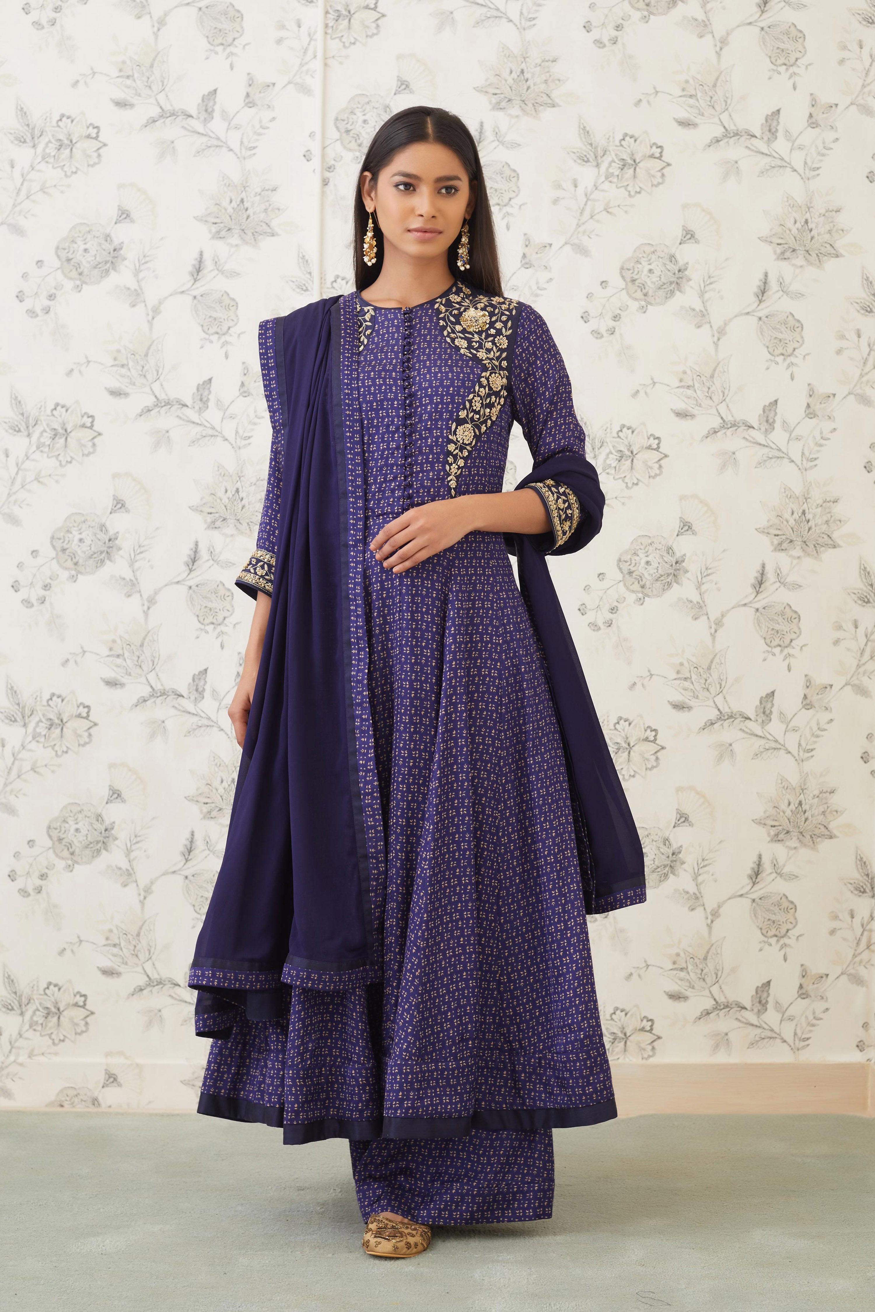 Blue Anarkali Set