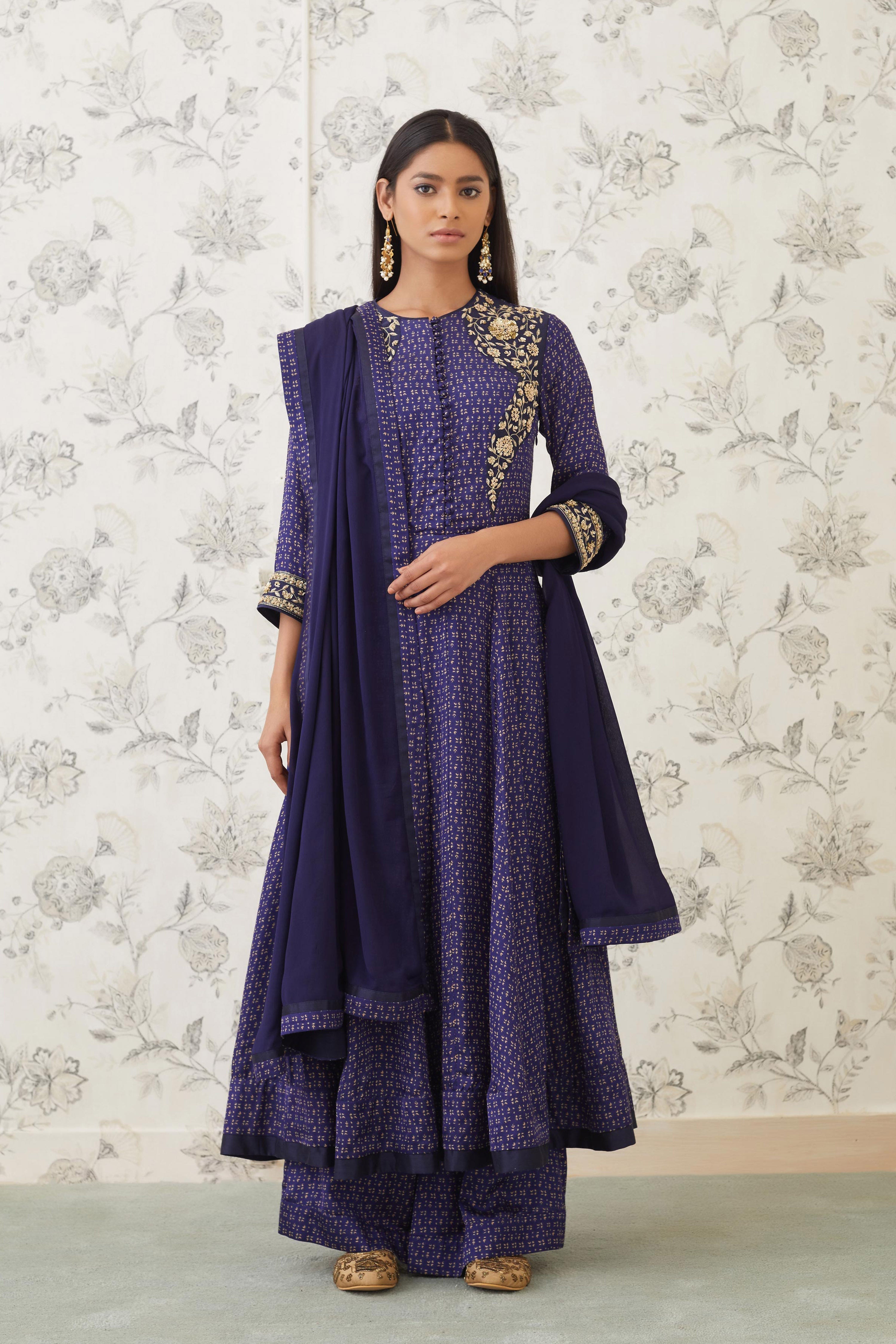 Blue Anarkali Set