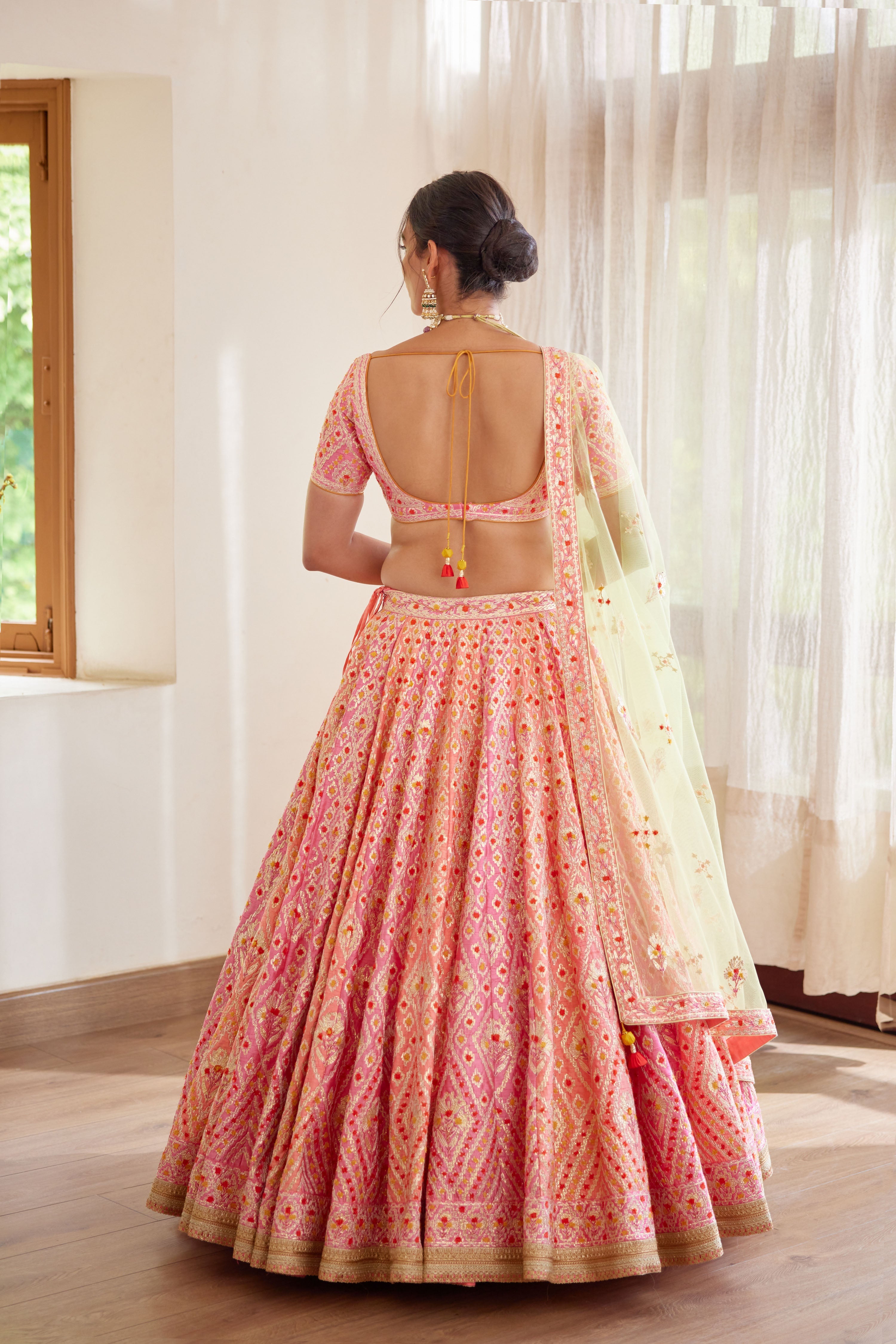 Coral Pink Lehenga Set
