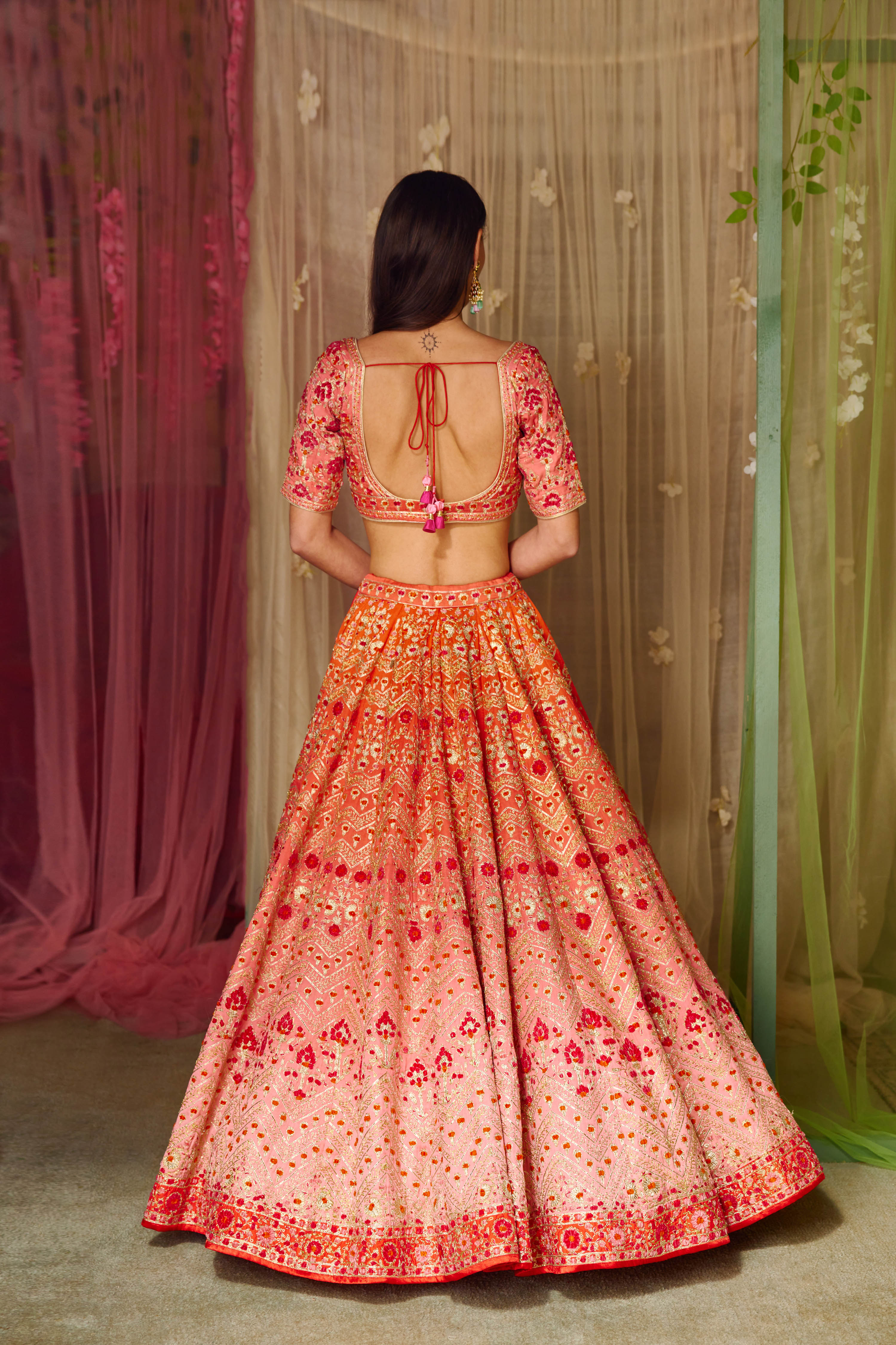 Orange-Red Lehenga Set