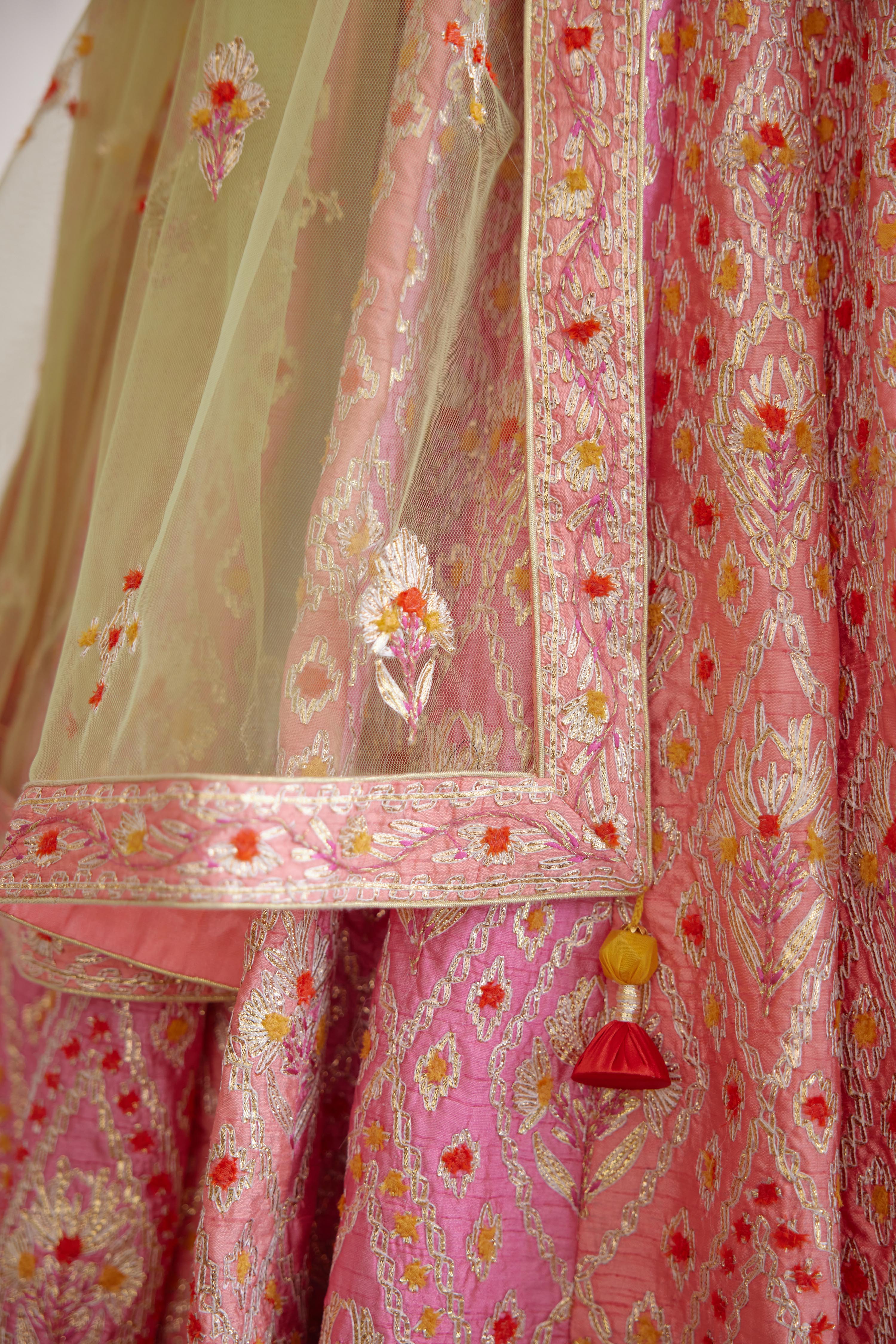 Coral Pink Lehenga Set