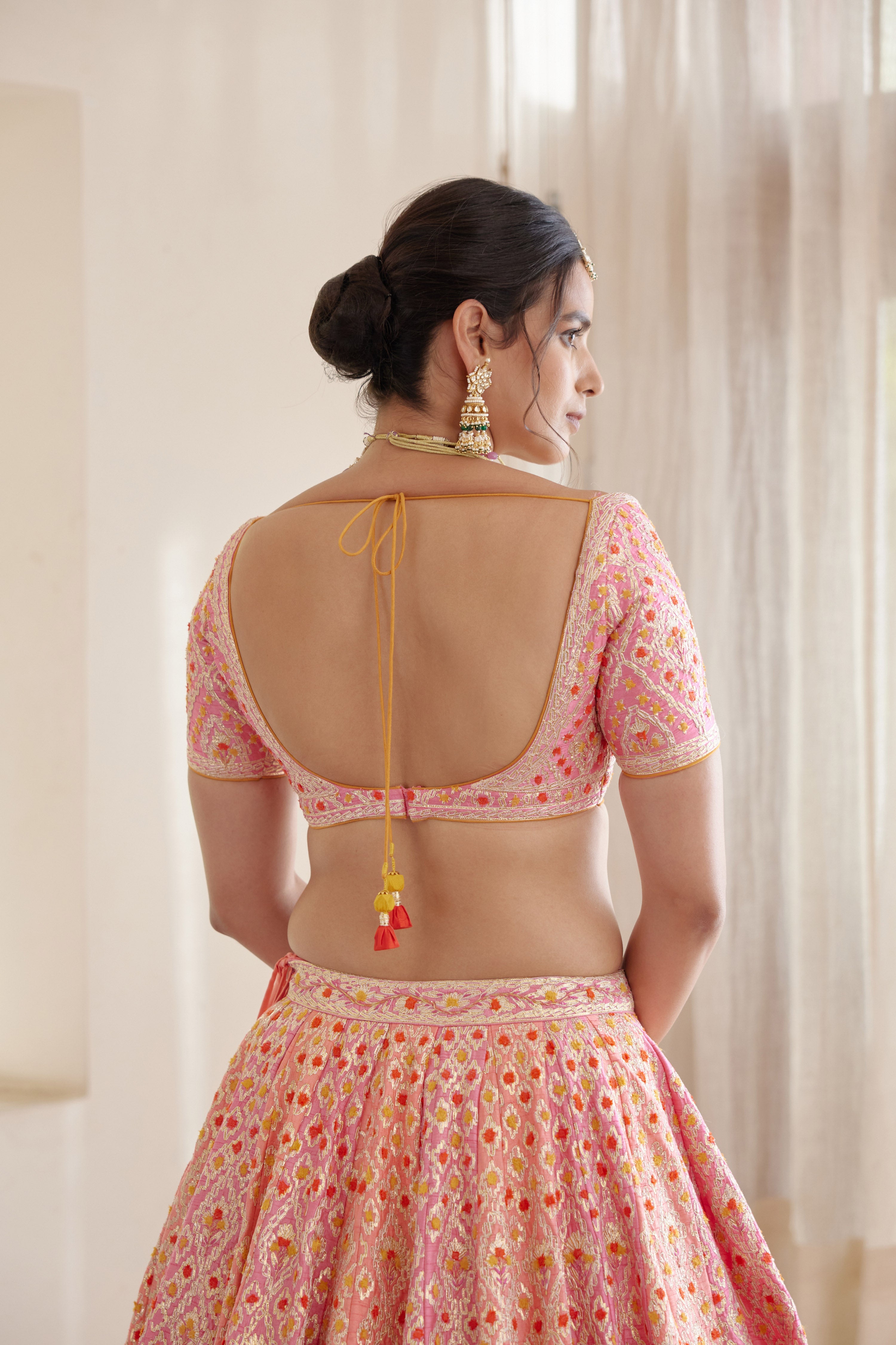 Coral Pink Lehenga Set
