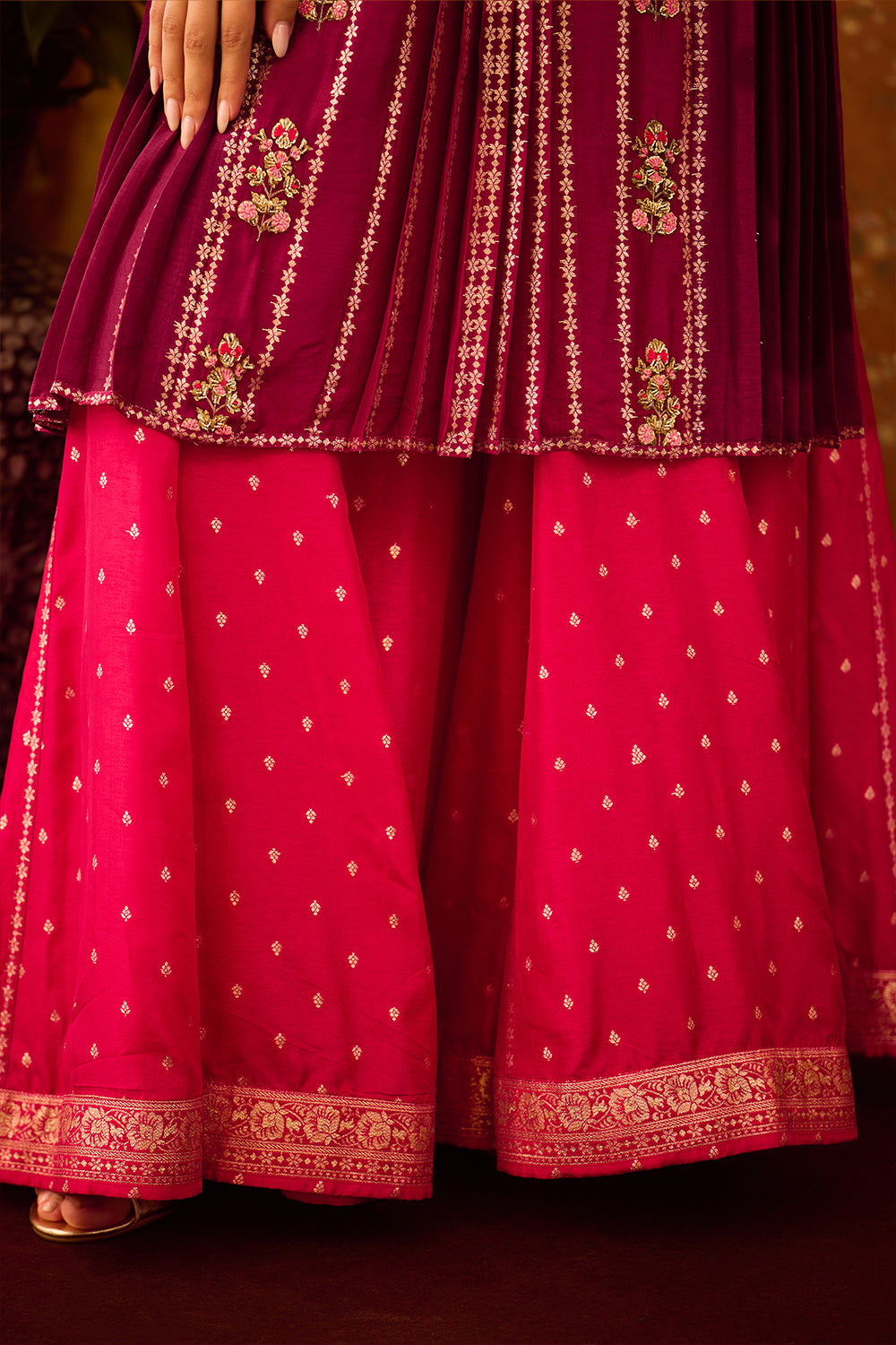 Raspberry Purple Sharara Set