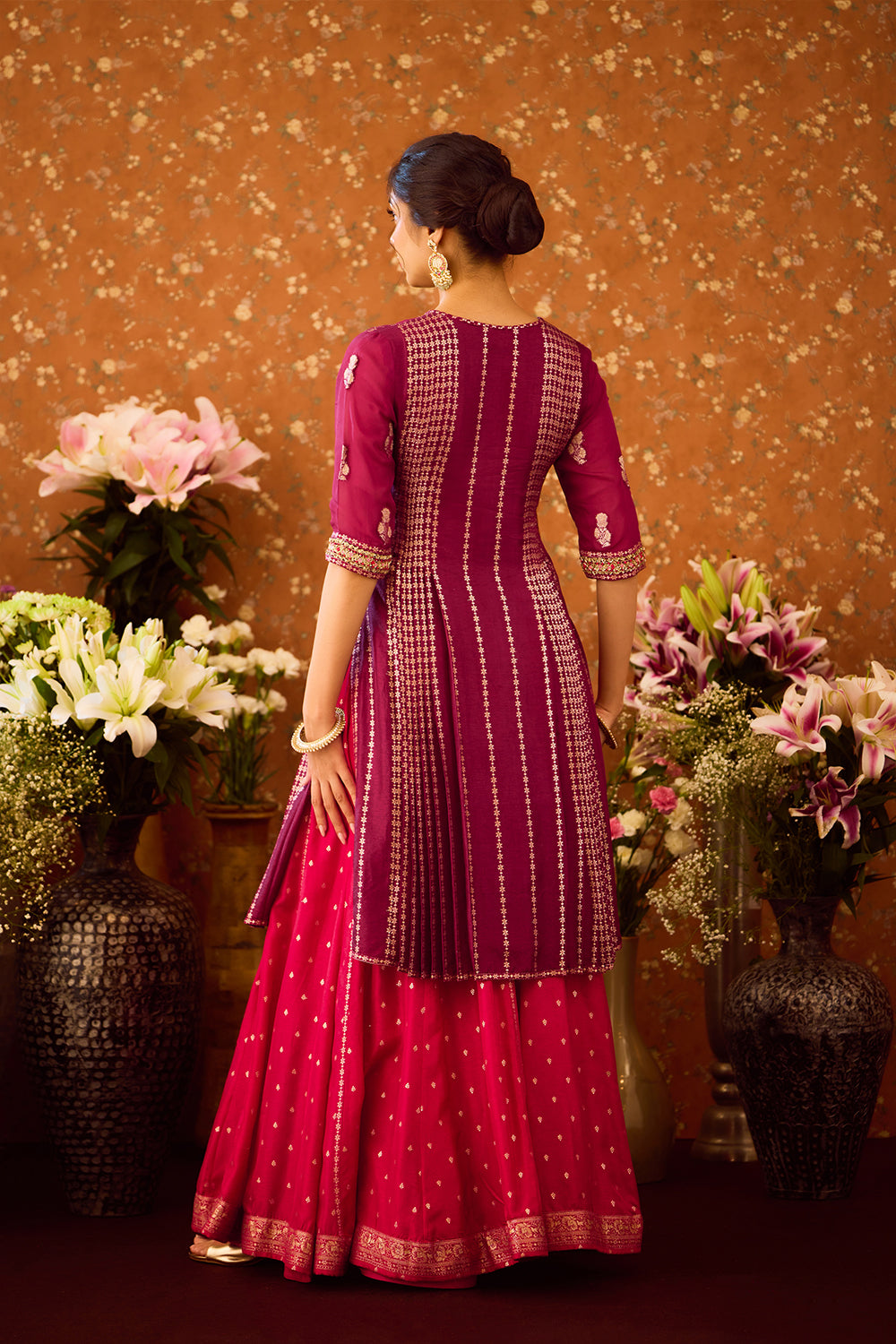 Raspberry Purple Sharara Set