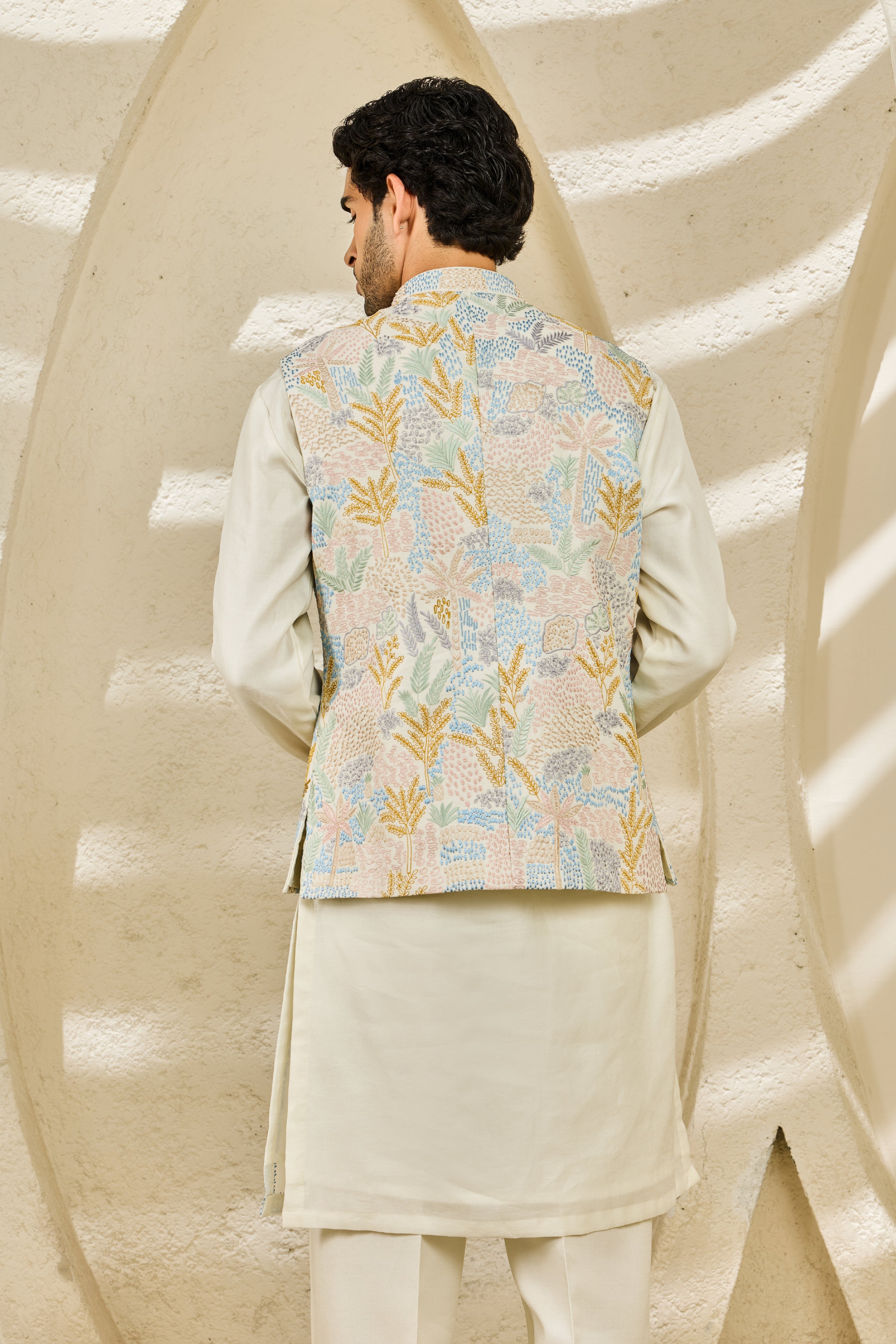 Off-white Serene Garden Waistcoat set