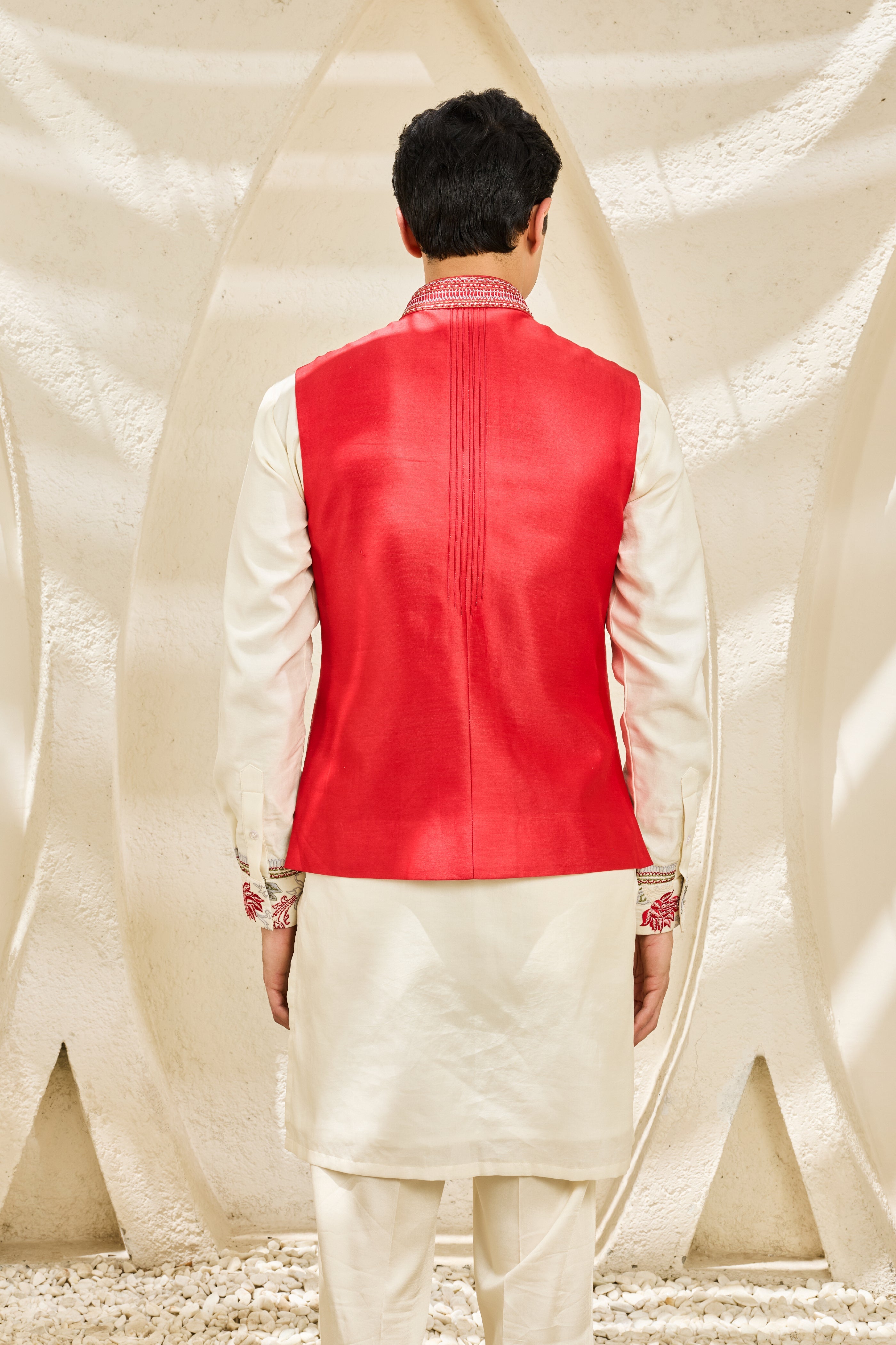 Scarlet Bloom Waistcoat Set