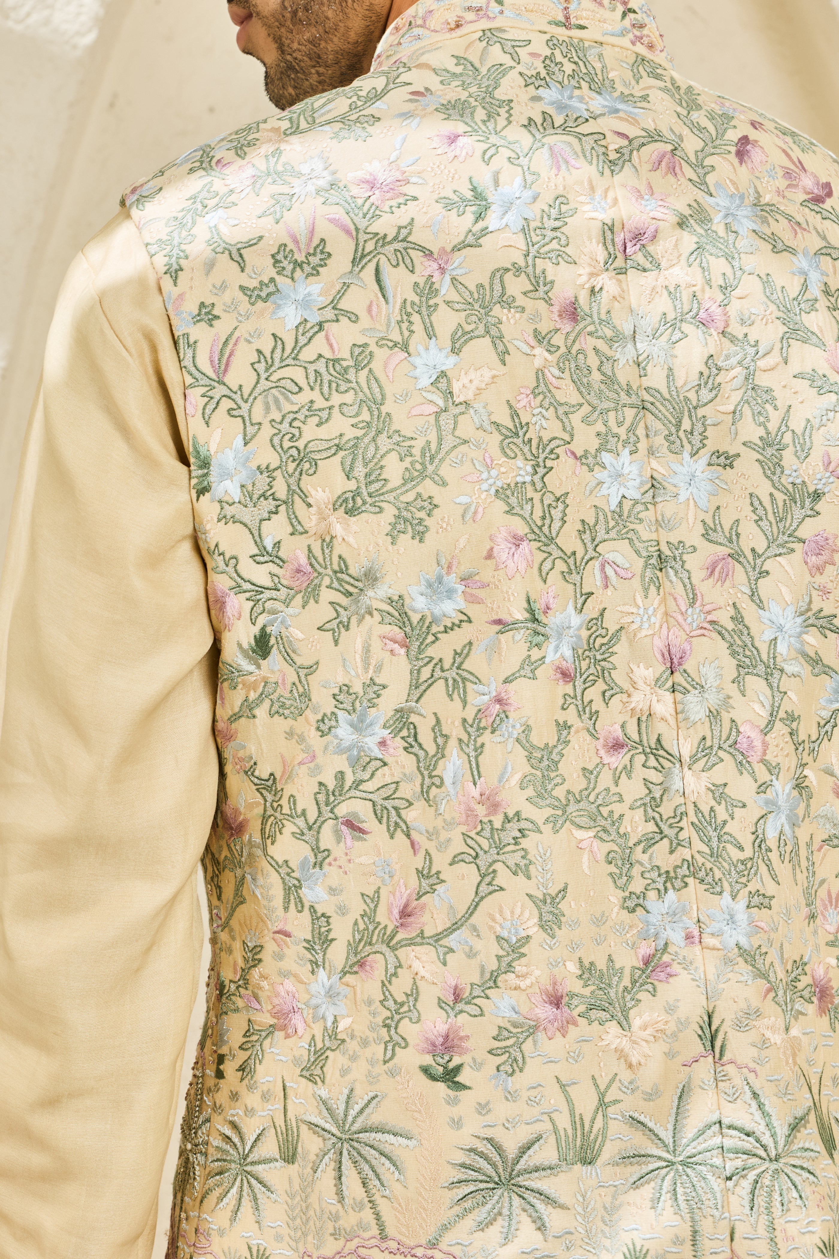Beige Tropica Waistcoat Set
