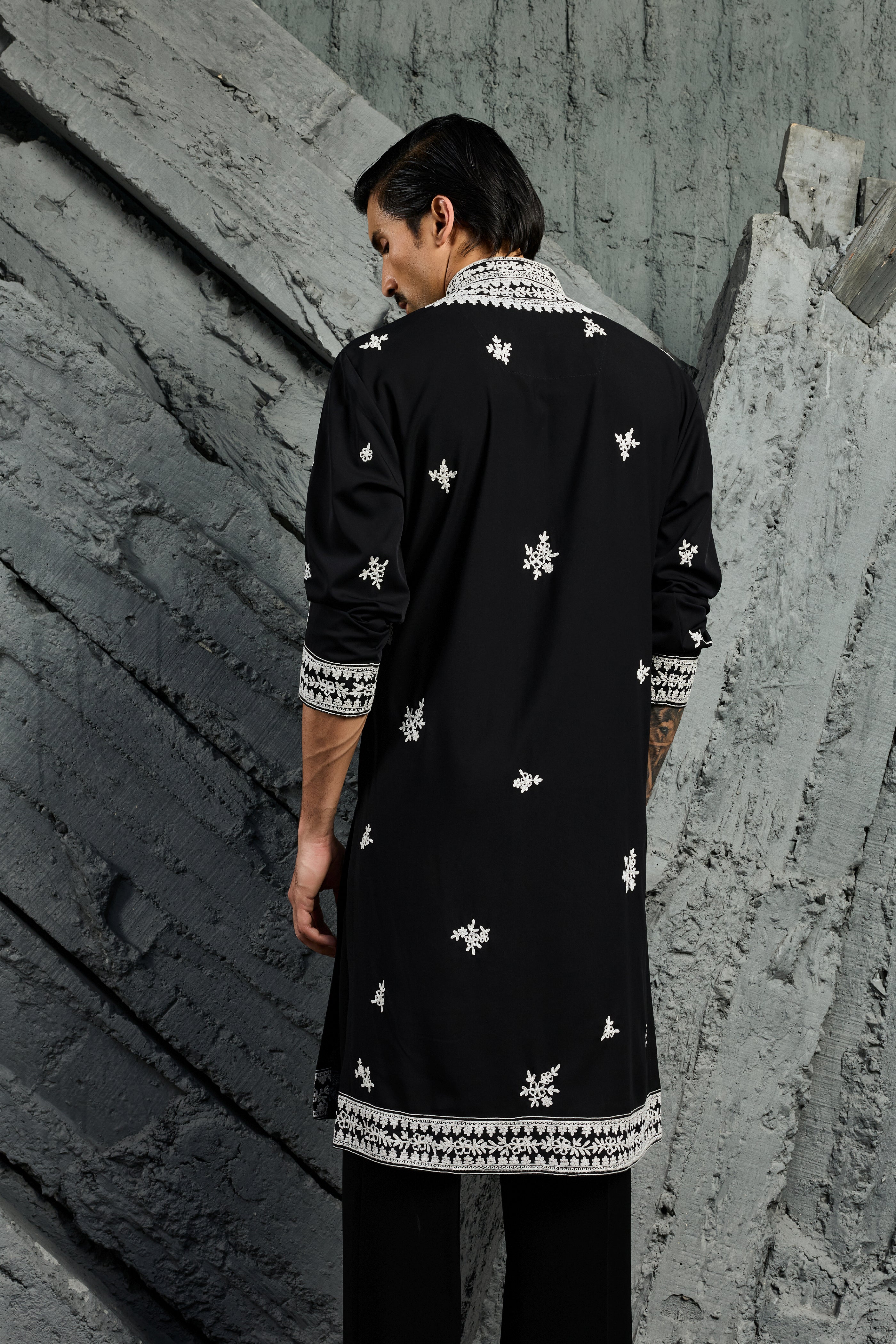 Black Shadow Dori Kurta Set
