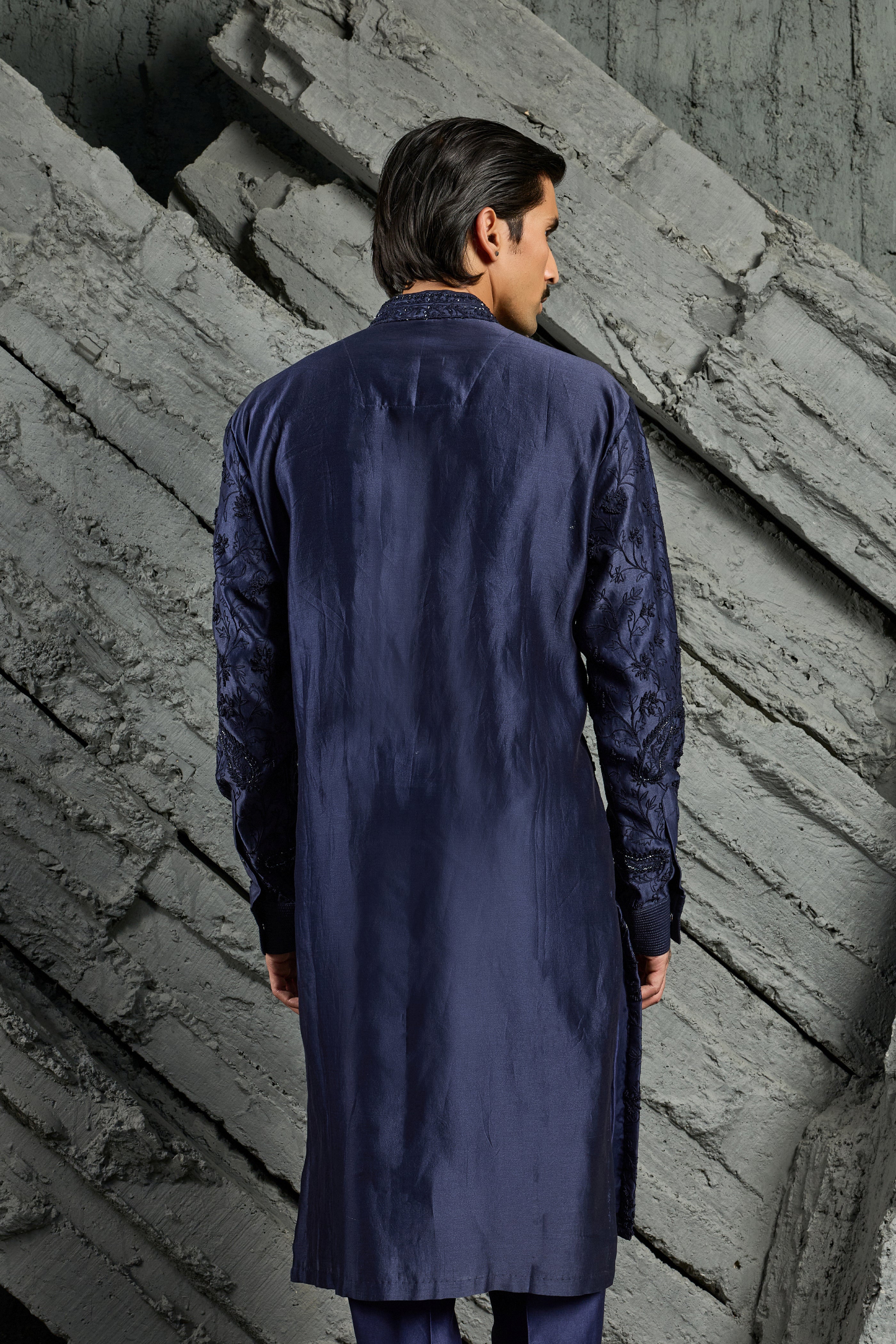 Azure Blossom Embroidered Kurta Set