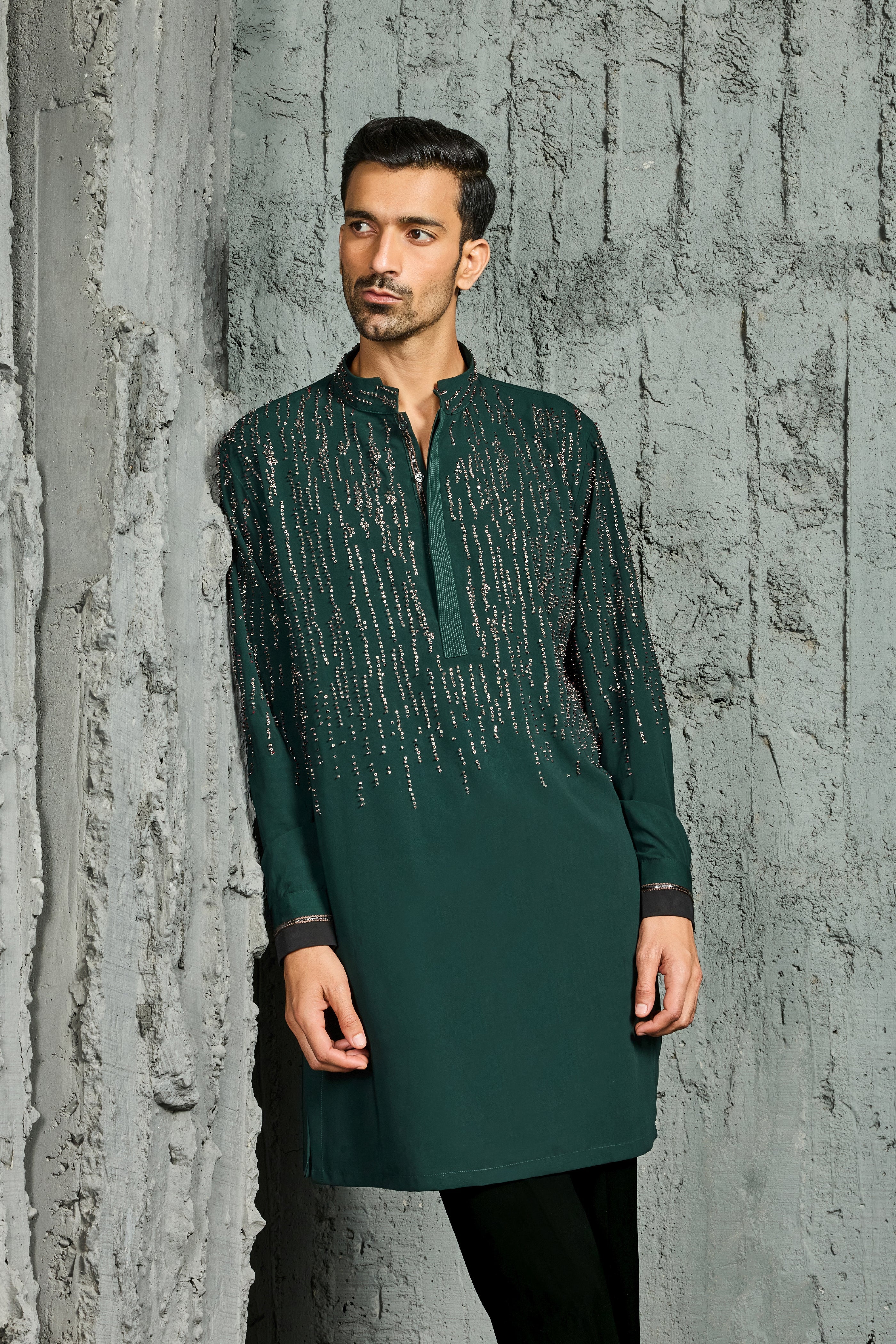 Mehfil Green Embroidered Kurta Set