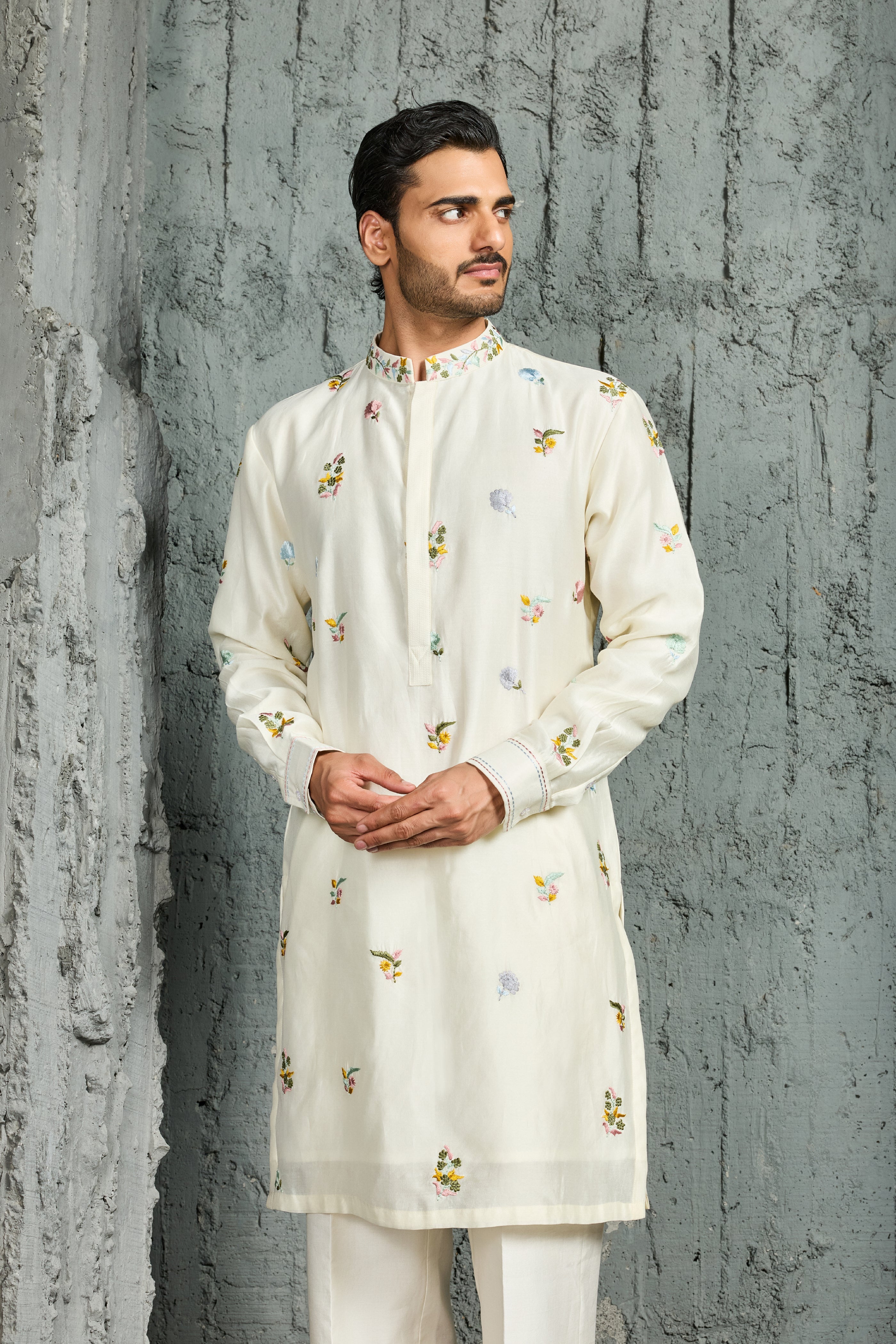 Ivory Gulmohar Bloom Waistcoat Set