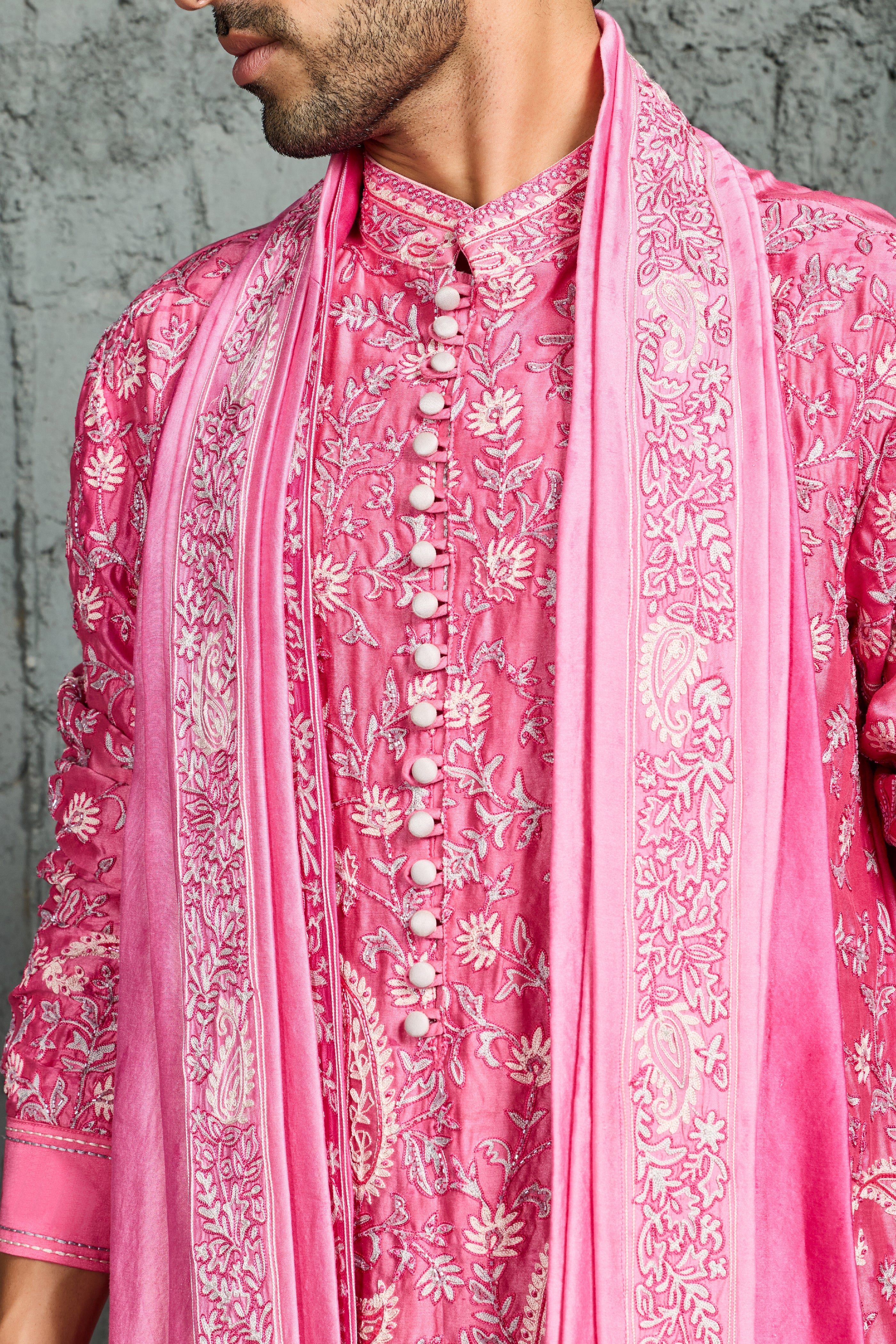 Gulnaar Pink Kurta Set