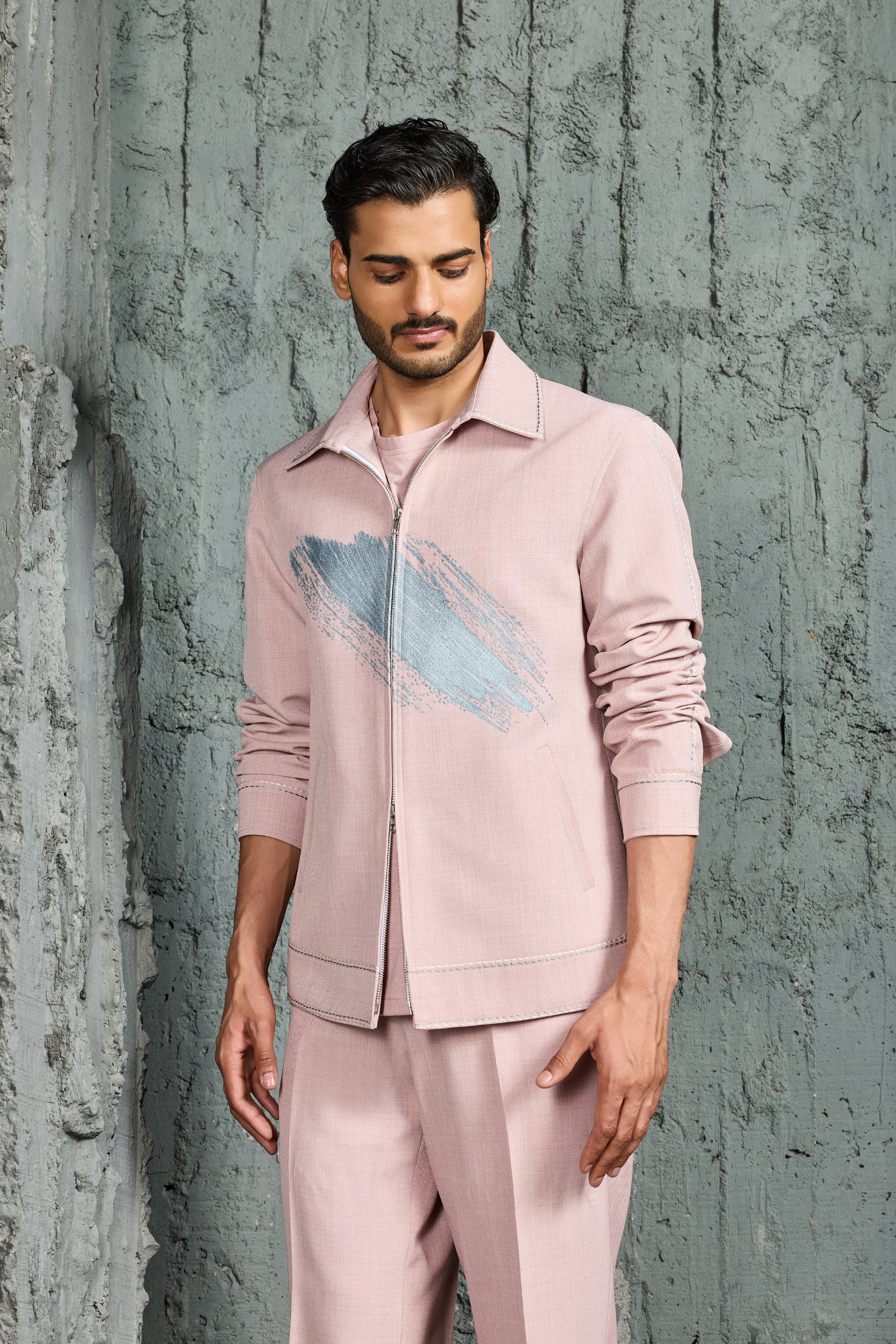 Bubblegum Pink Paint Strokes Shacket Set