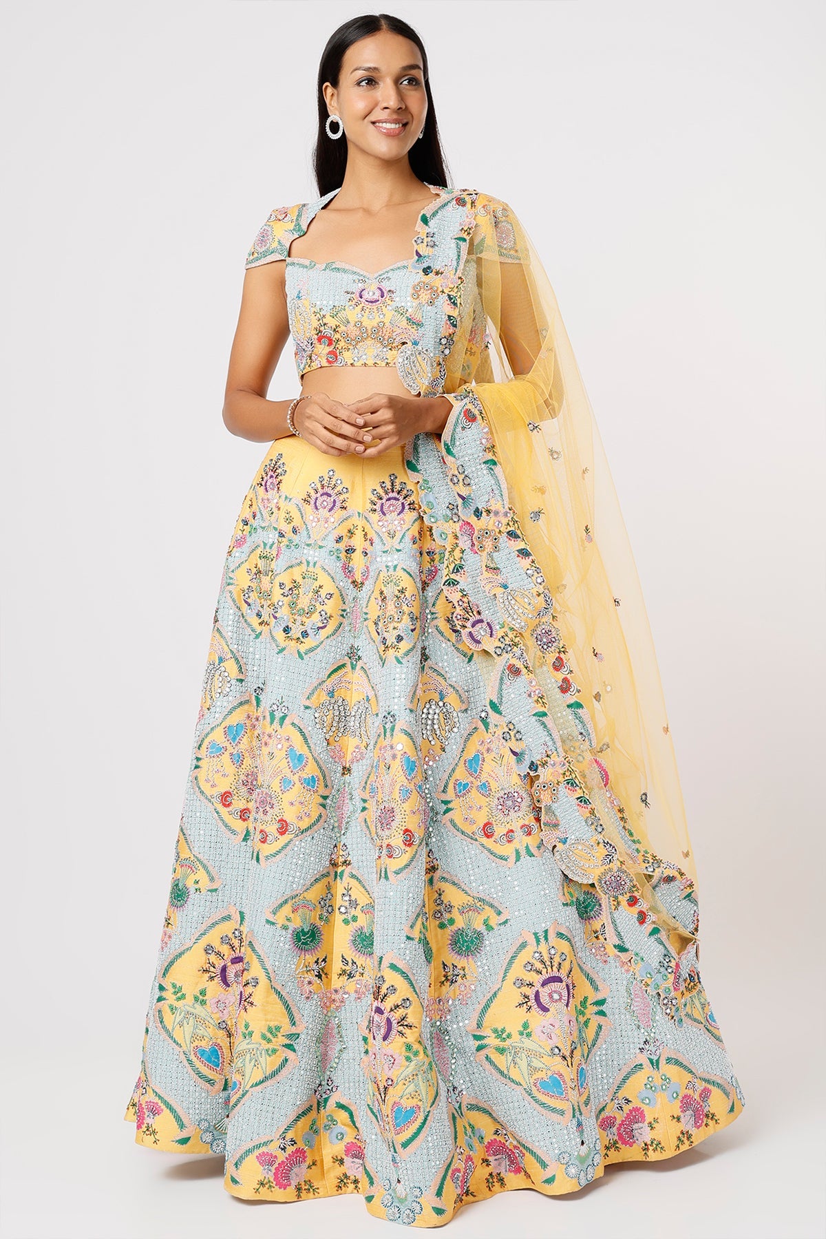 Lavinia - Yellow Raw Silk Lehenga Set