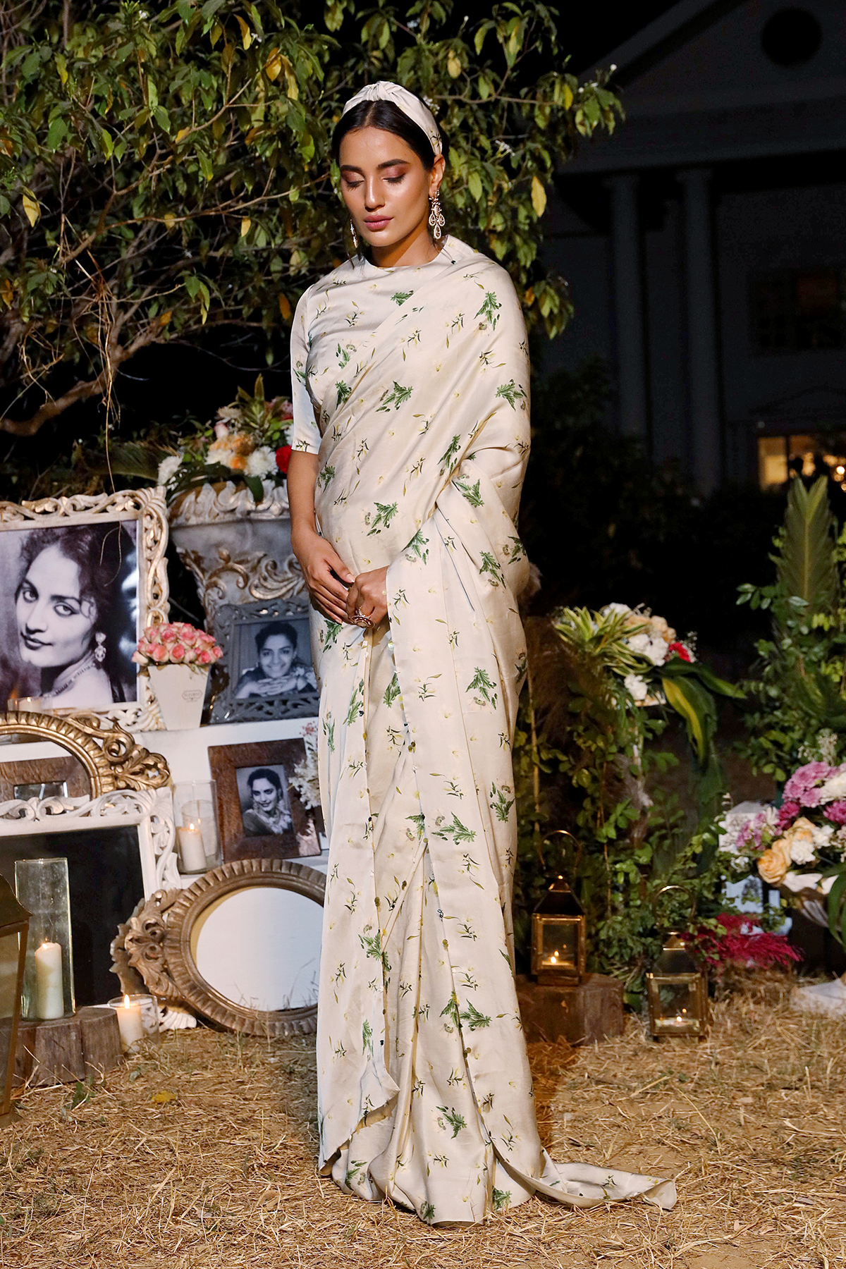 Jade Printed Saree Set