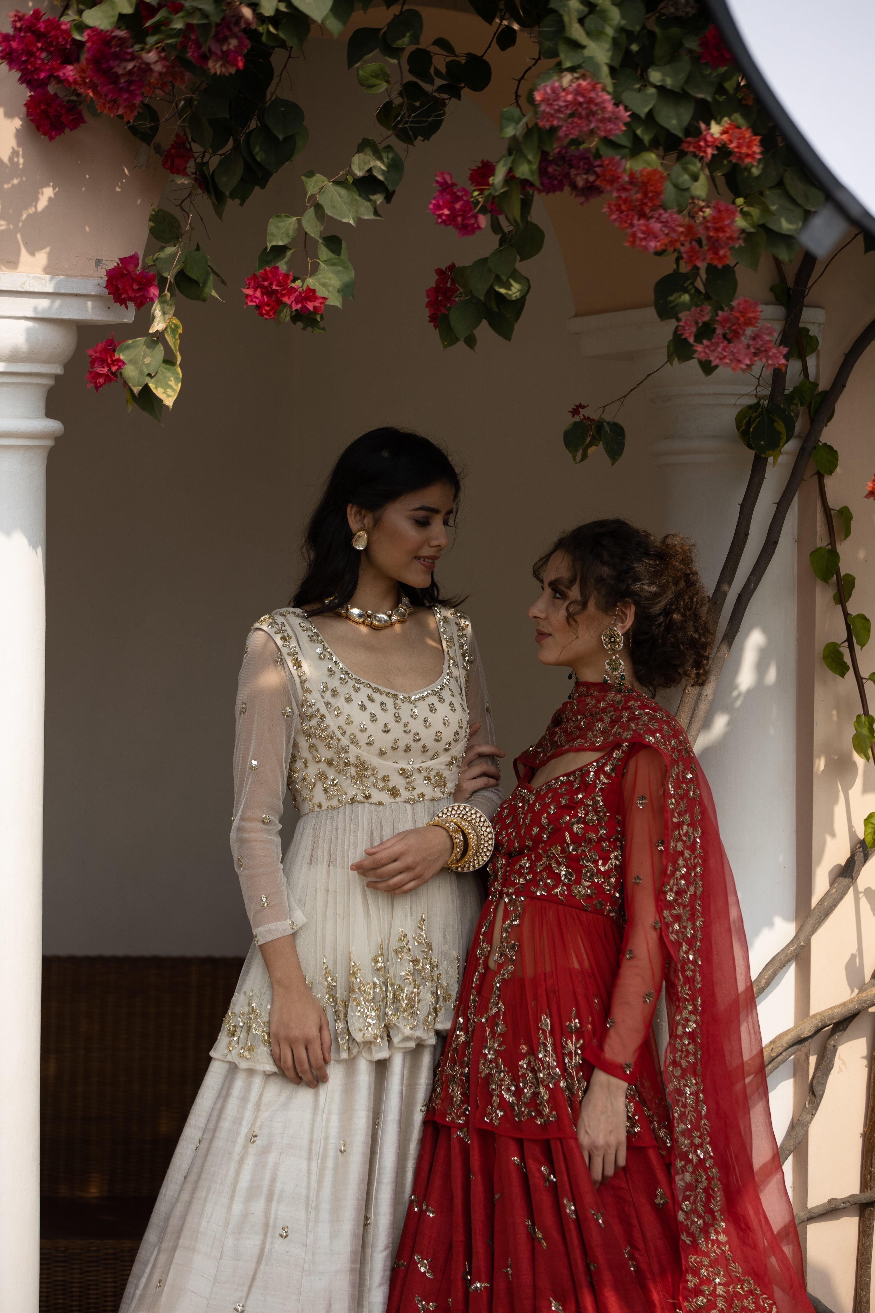 Gold Sequins Raw Silk Lehenga With Peplum Work Blouse