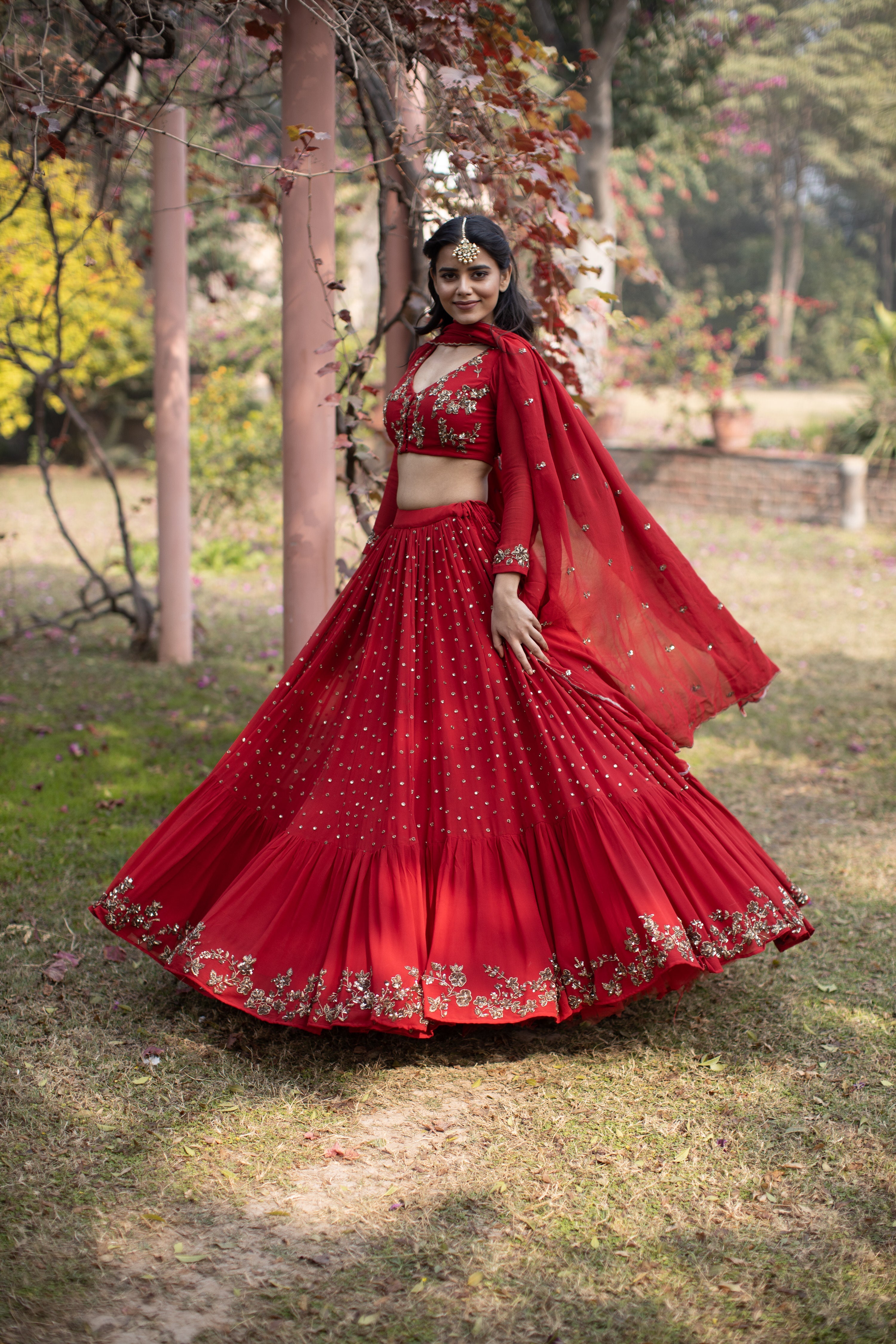 Red Boot Lehenga Set