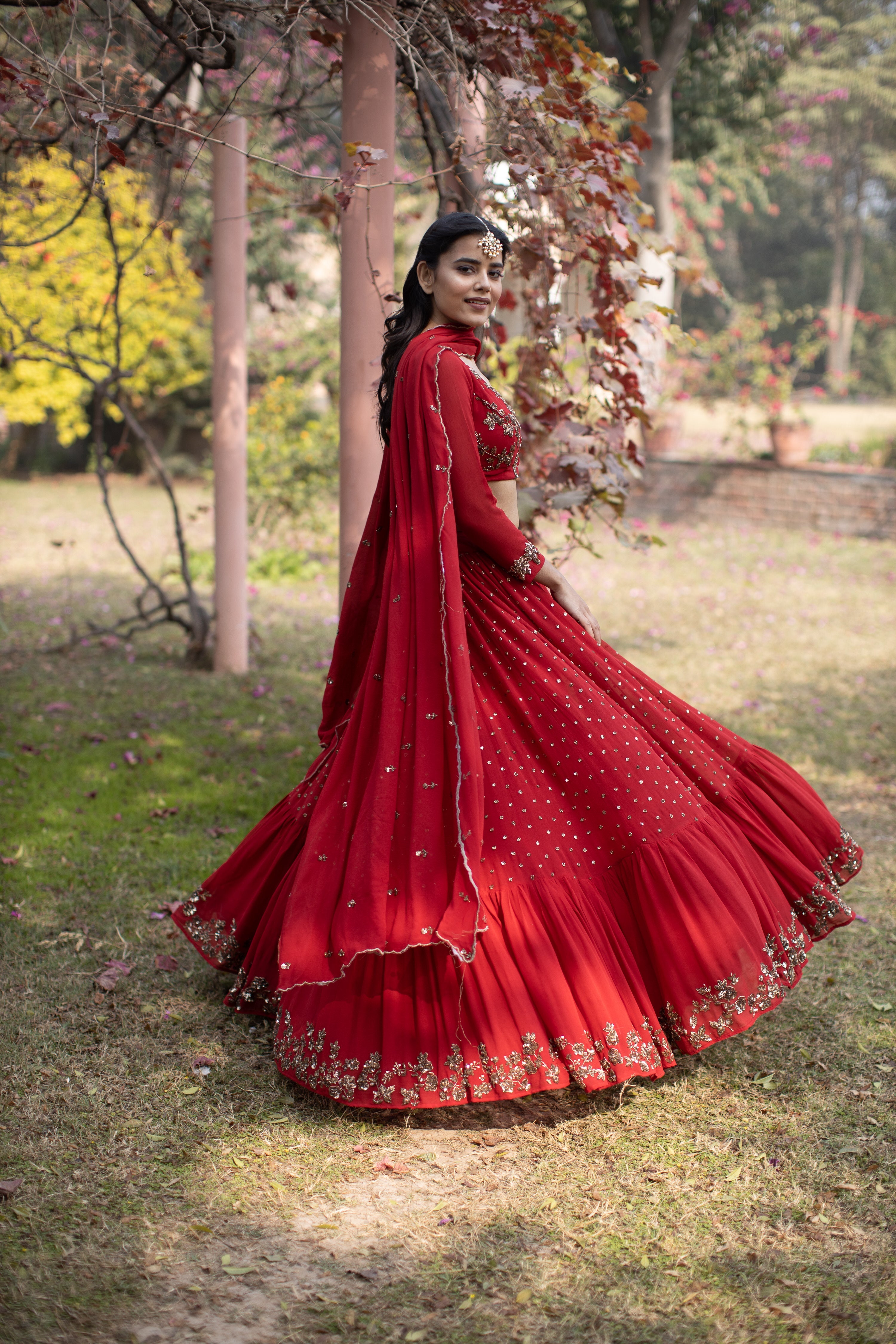 Red Boot Lehenga Set