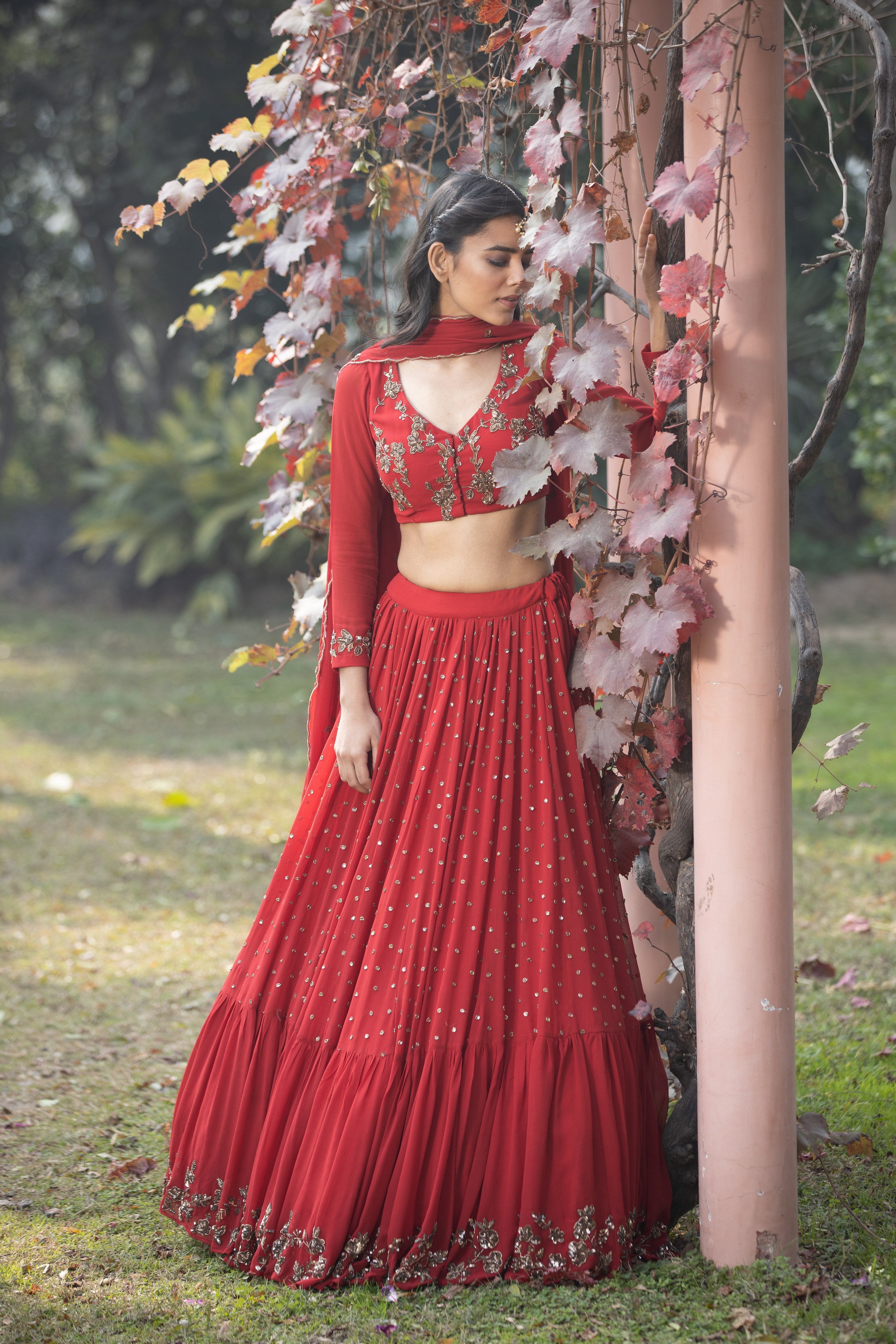Red Boot Lehenga Set