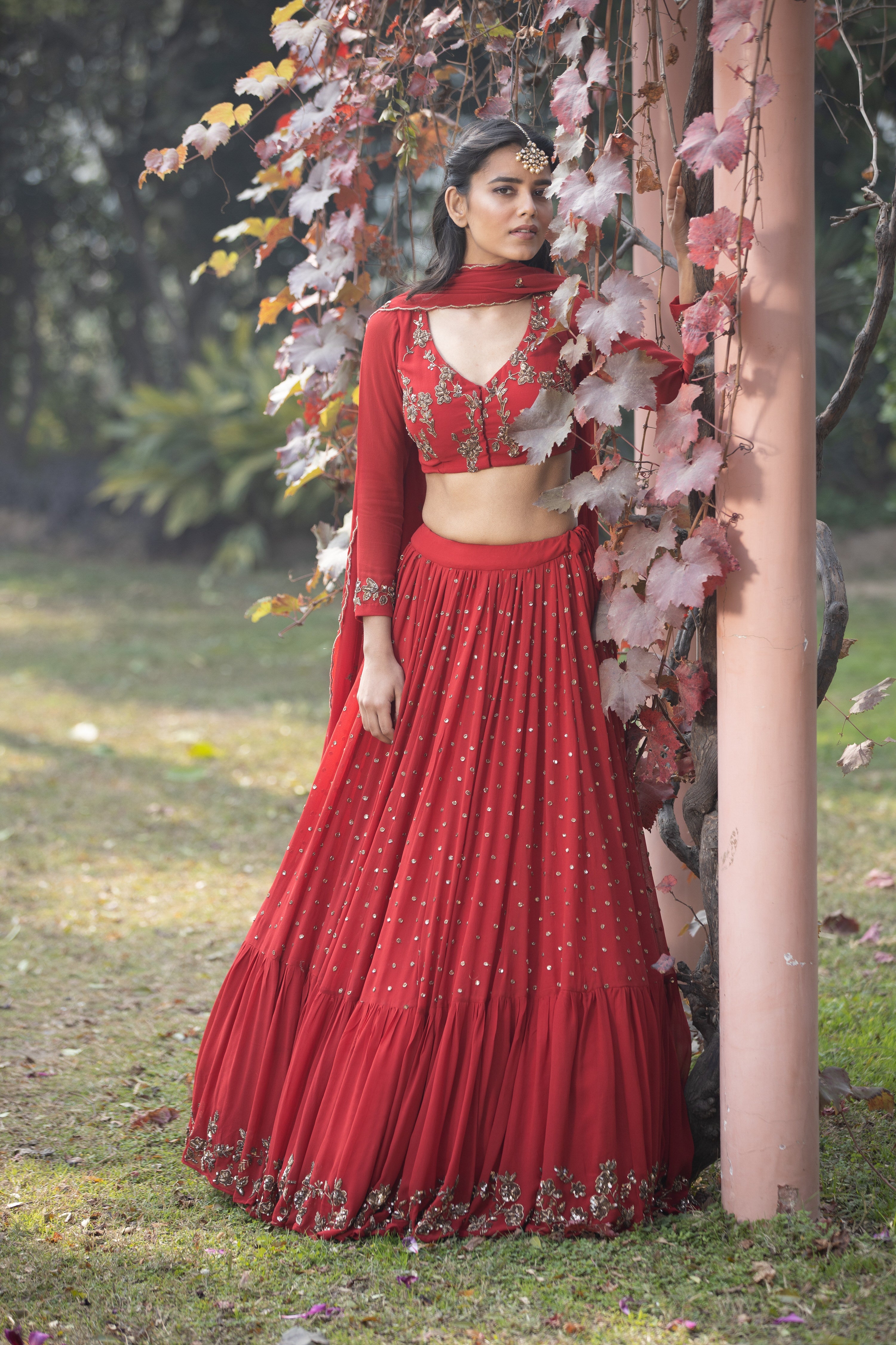 Red Boot Lehenga Set