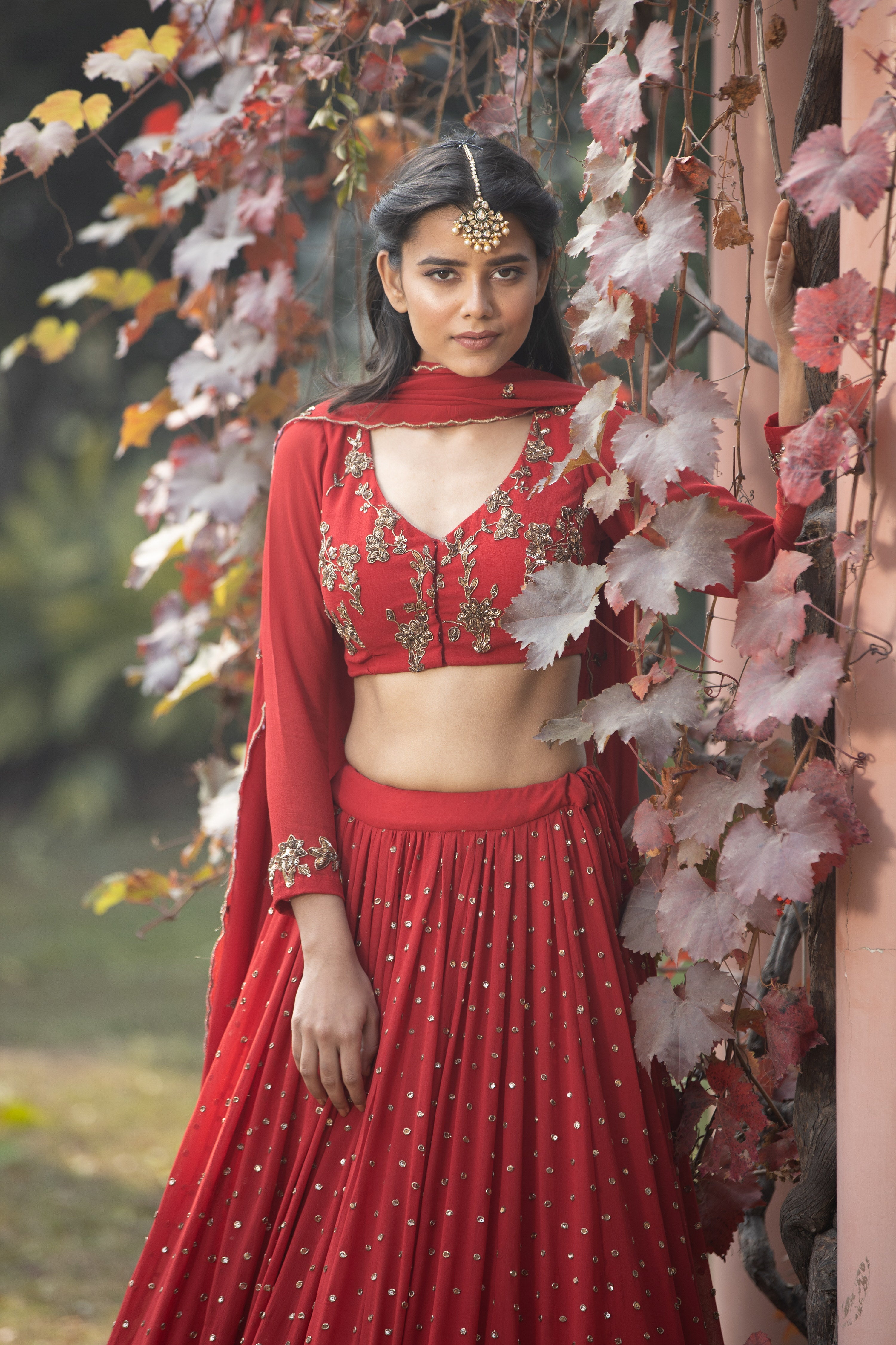 Red Boot Lehenga Set