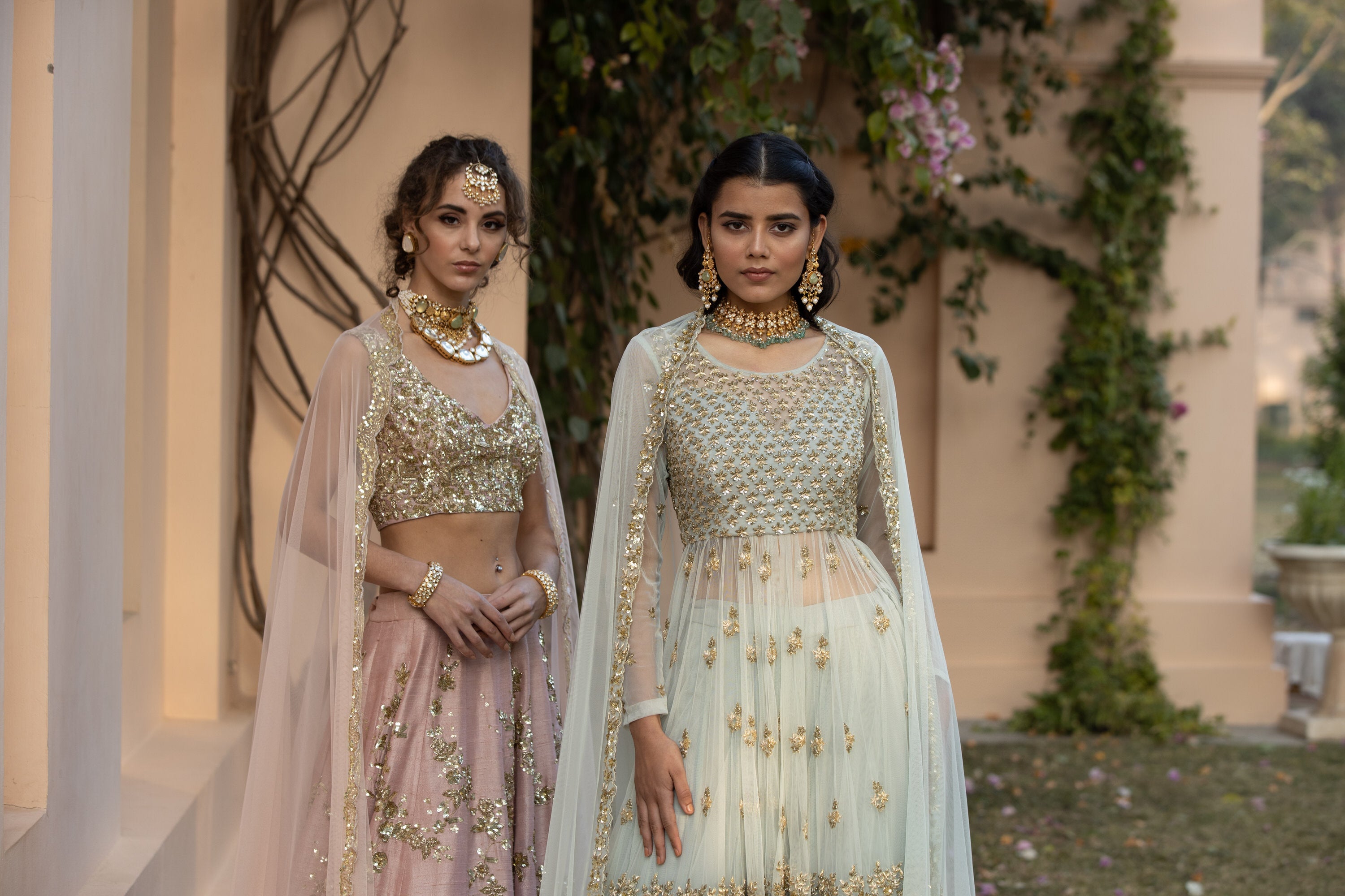 Sea Green Zari And Sequin Sharara