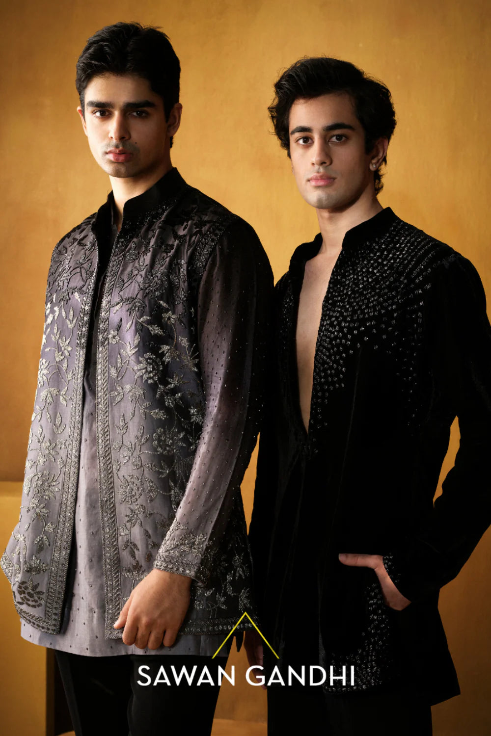 BLACK TO GREY CUTDANA DETAILED NEHRU