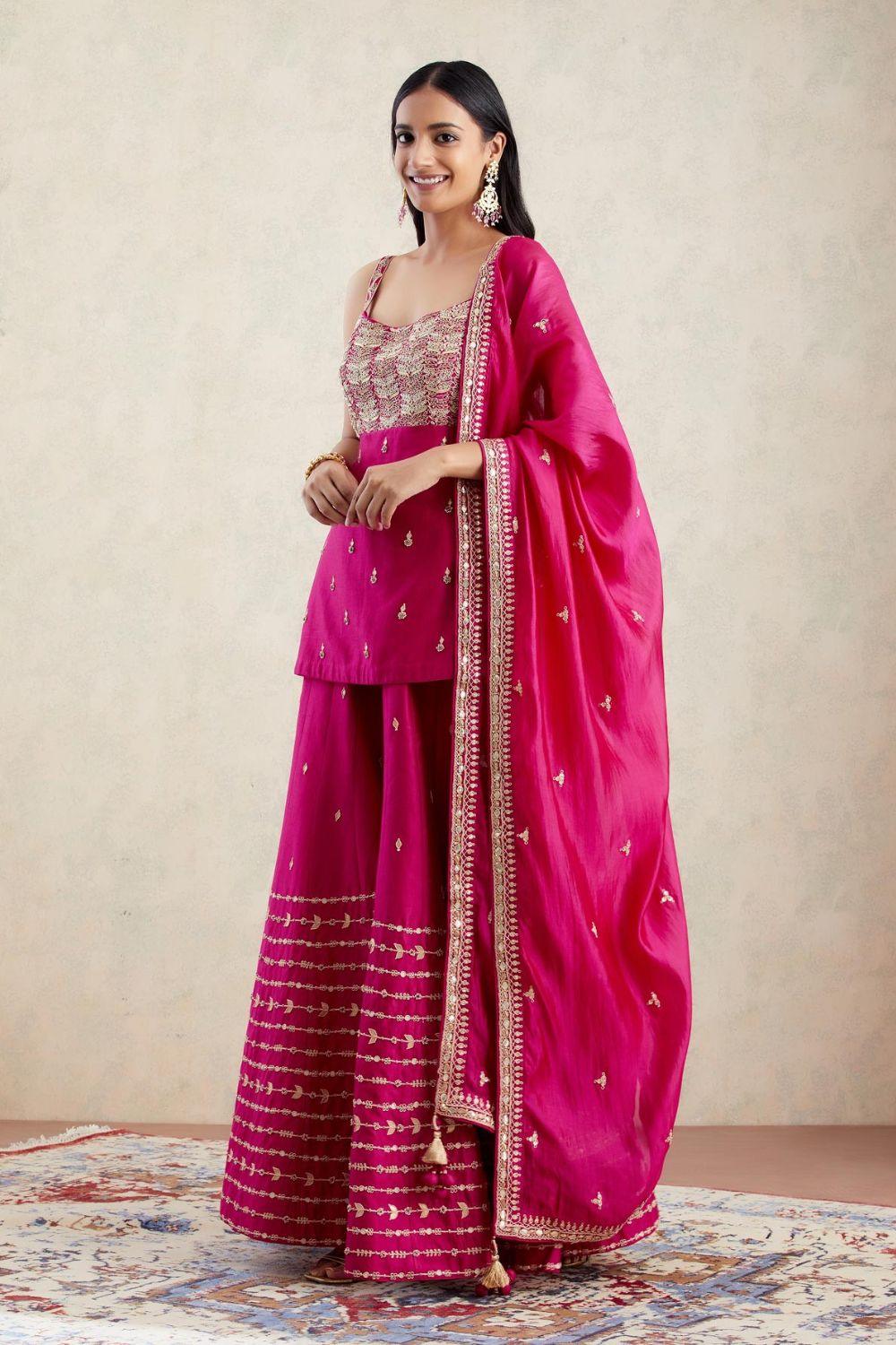 Strappy Short Kurta & Garara Set