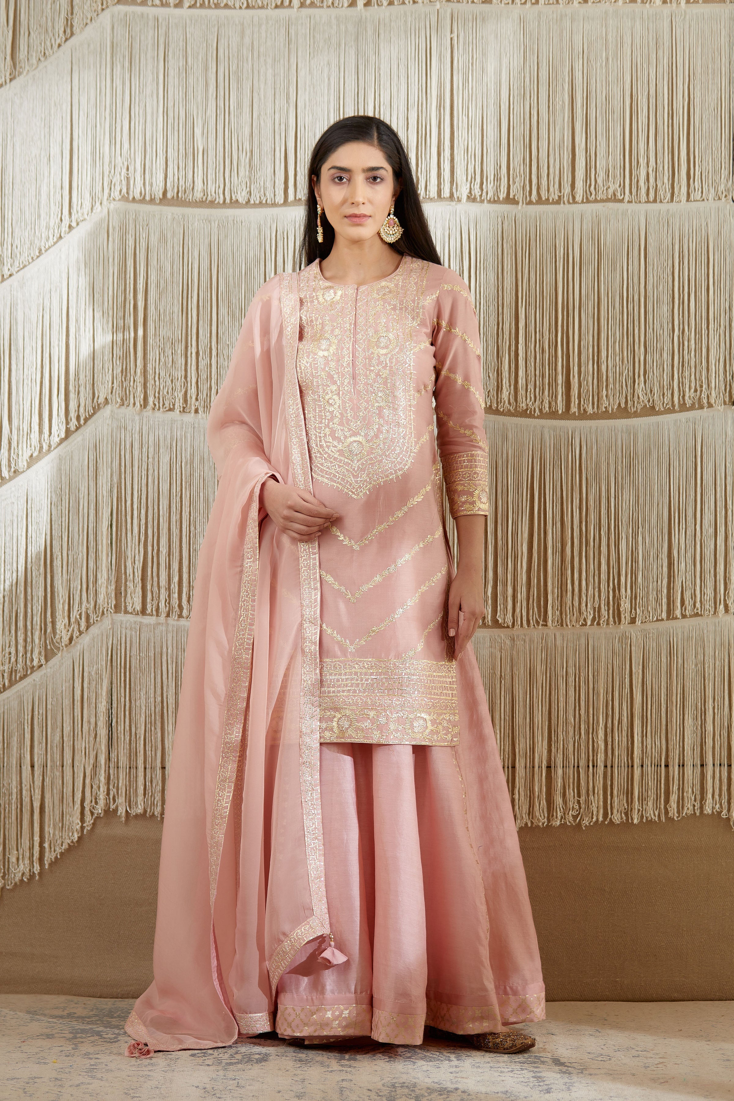Powder Pink Sharara set