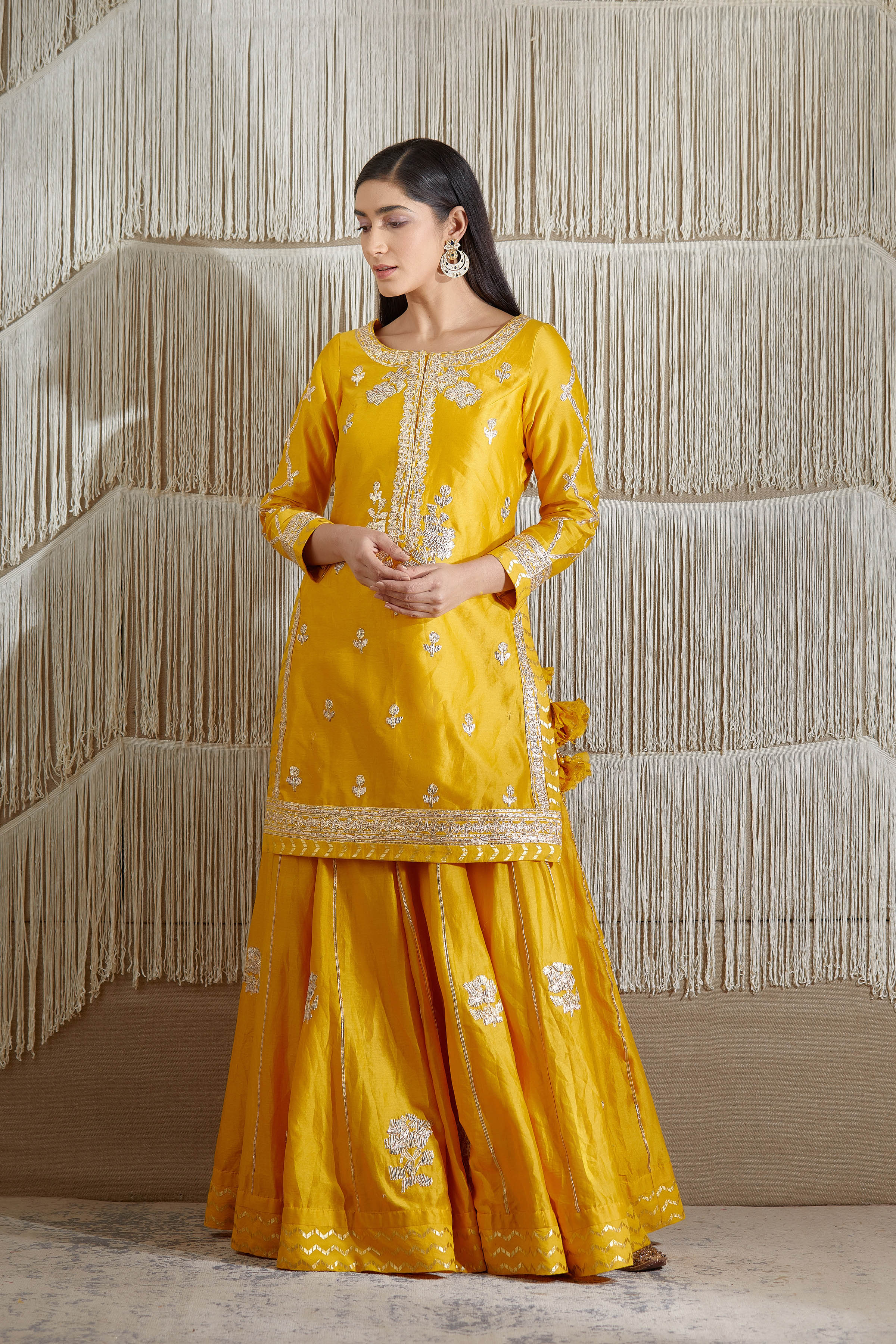Mustard Sharara set