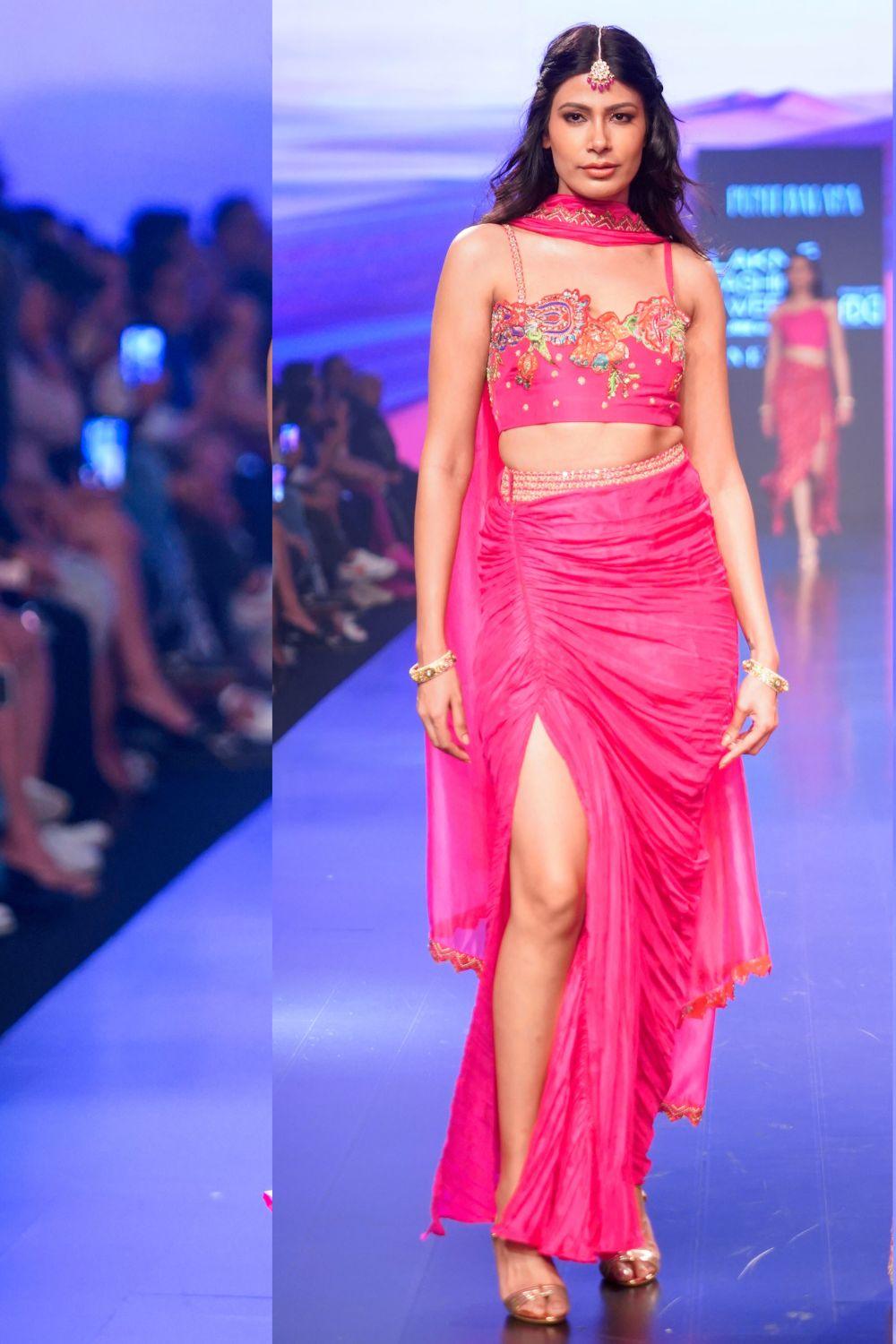 Gulaabi Gulaal Draped Skirt Set