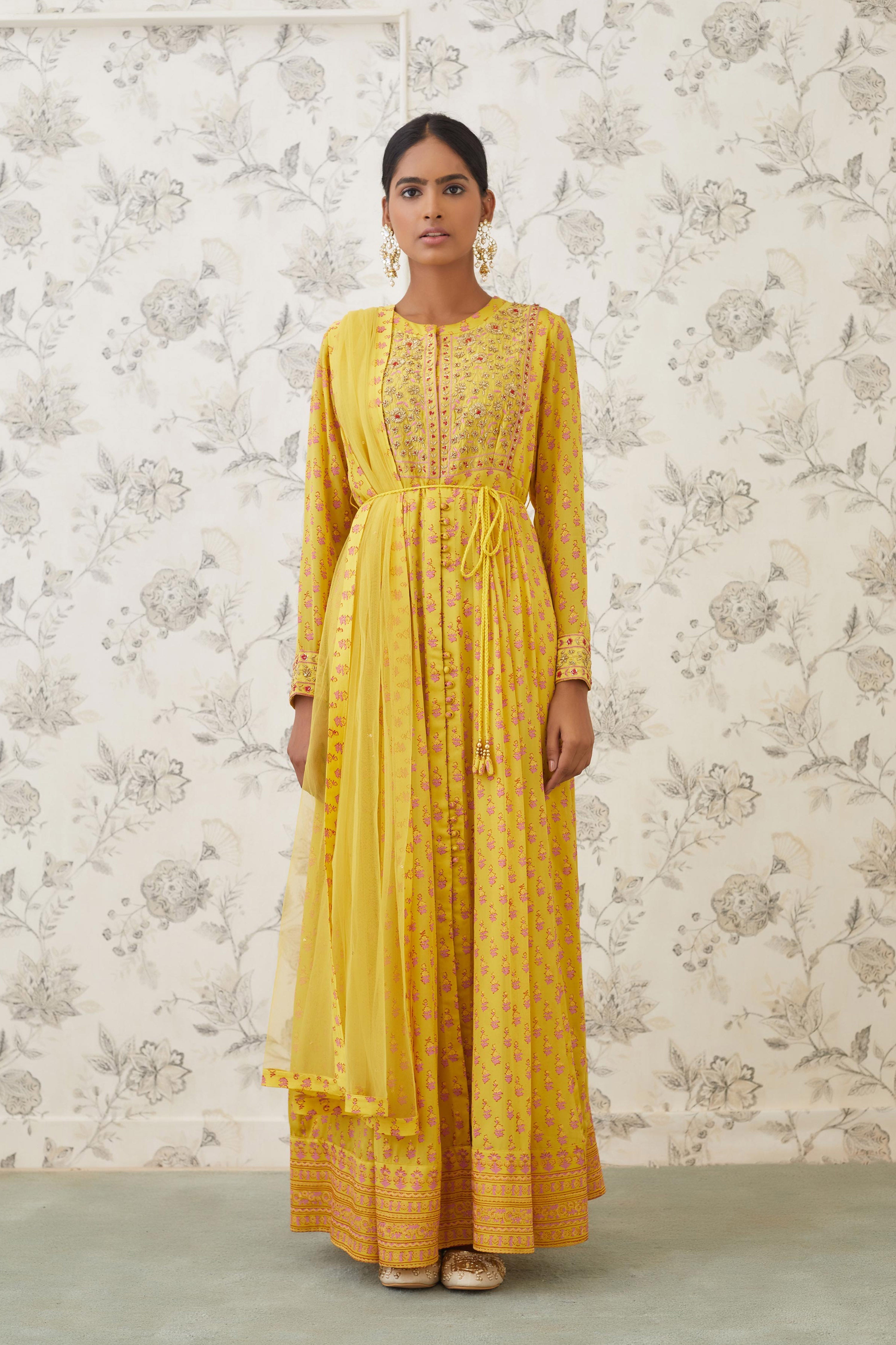 Yellow Anarkali Set