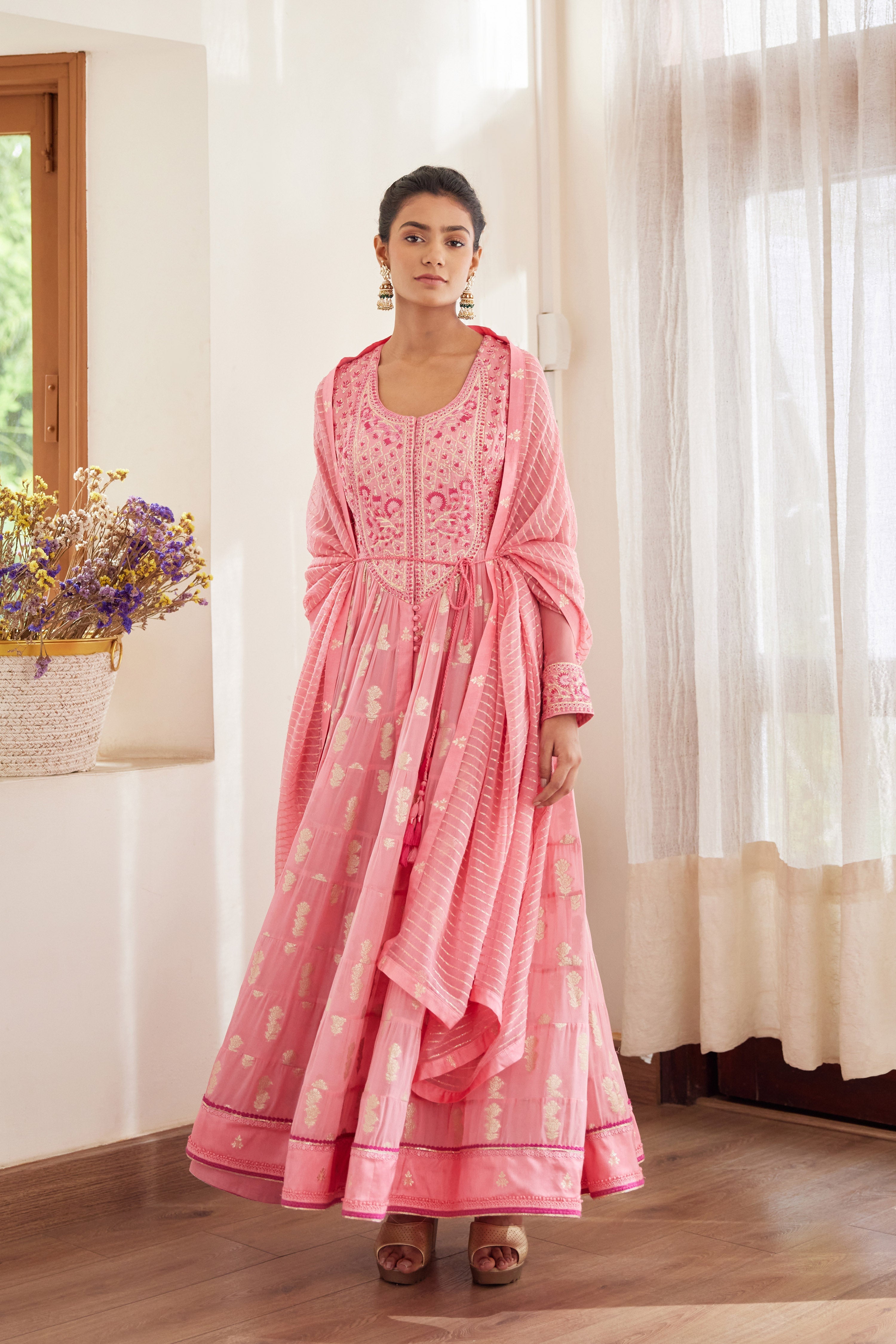 Rose Pink Anarkali Set